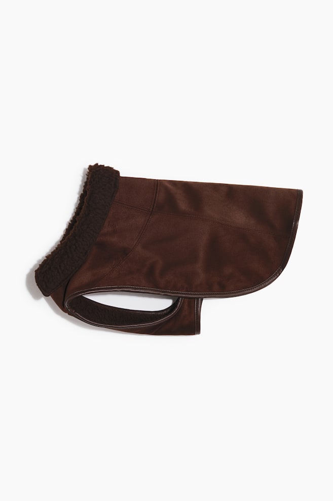 Teddy-lined dog coat - Dark brown - 1