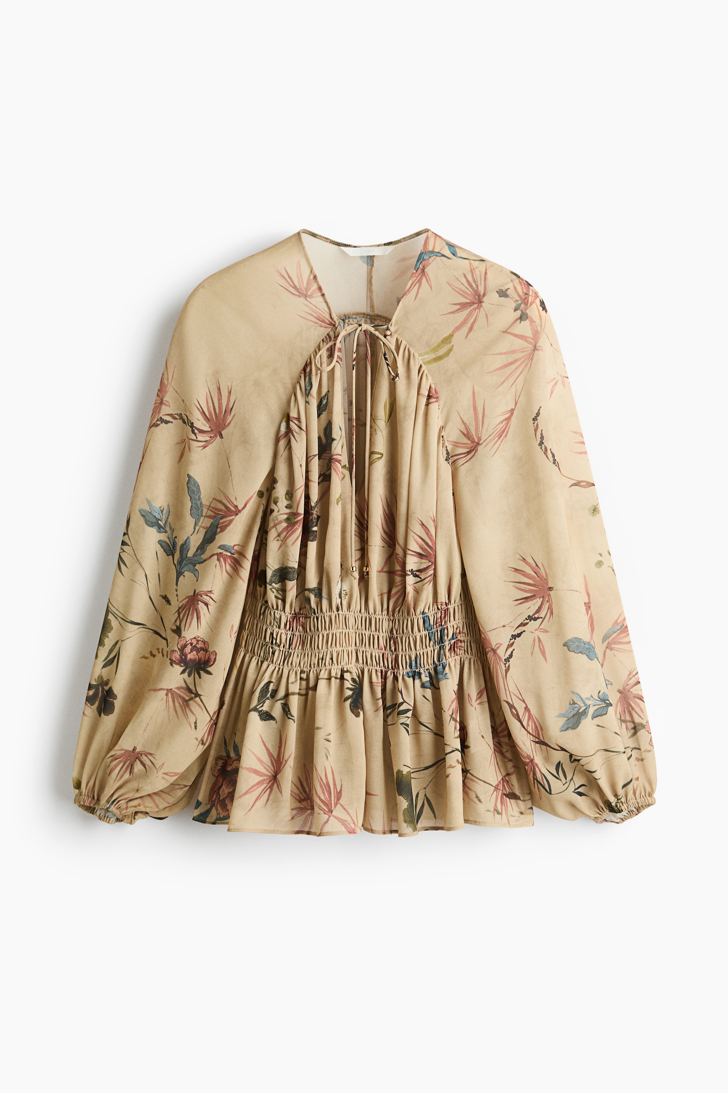 Camicetta con smock - Giallo polvere/fiori/Viola scuro/Verde oliva/Nero/fantasia