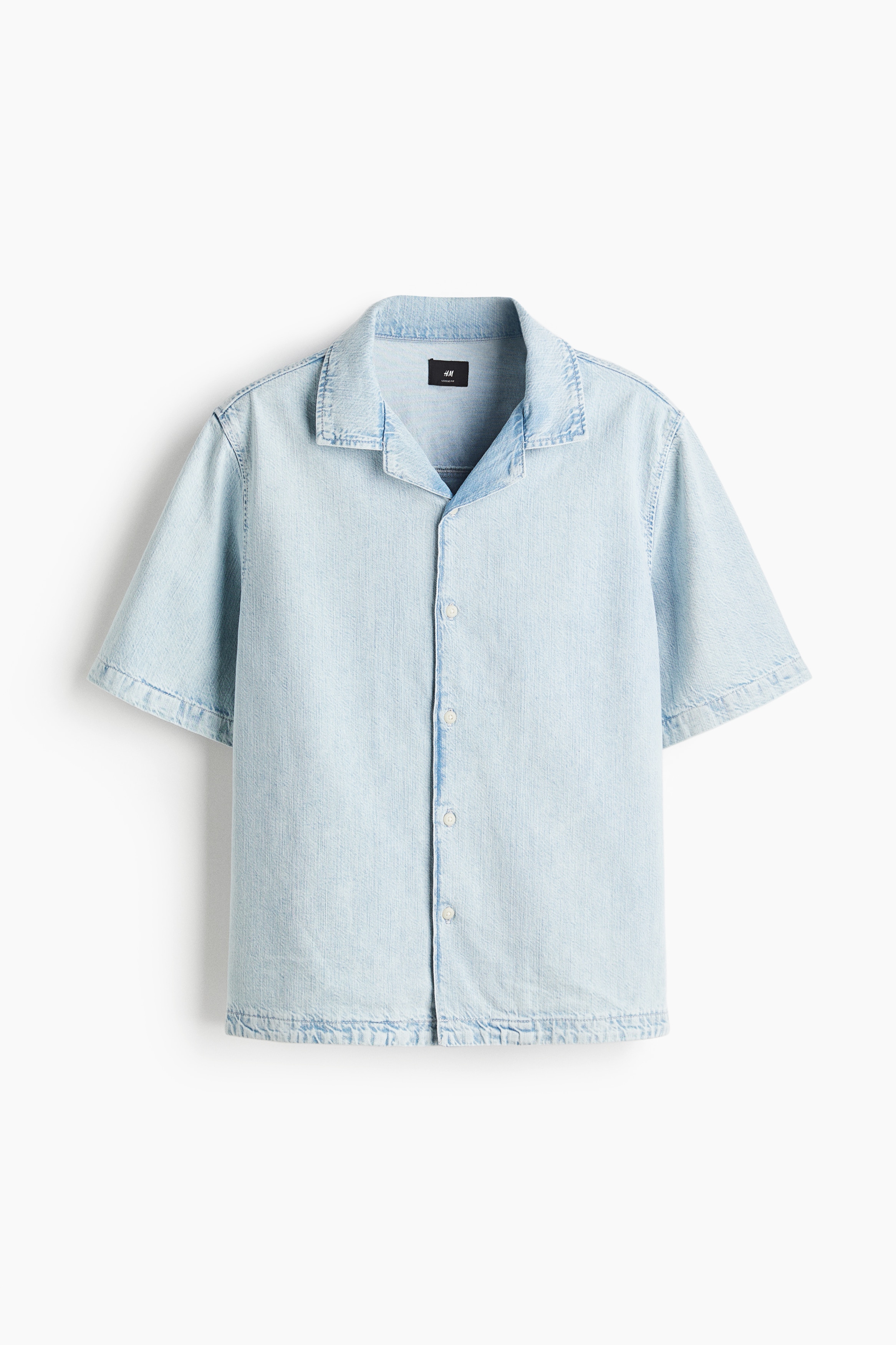 Regular-Fit Denim Resort Shirt - Light denim blue/Dark denim blue/Black