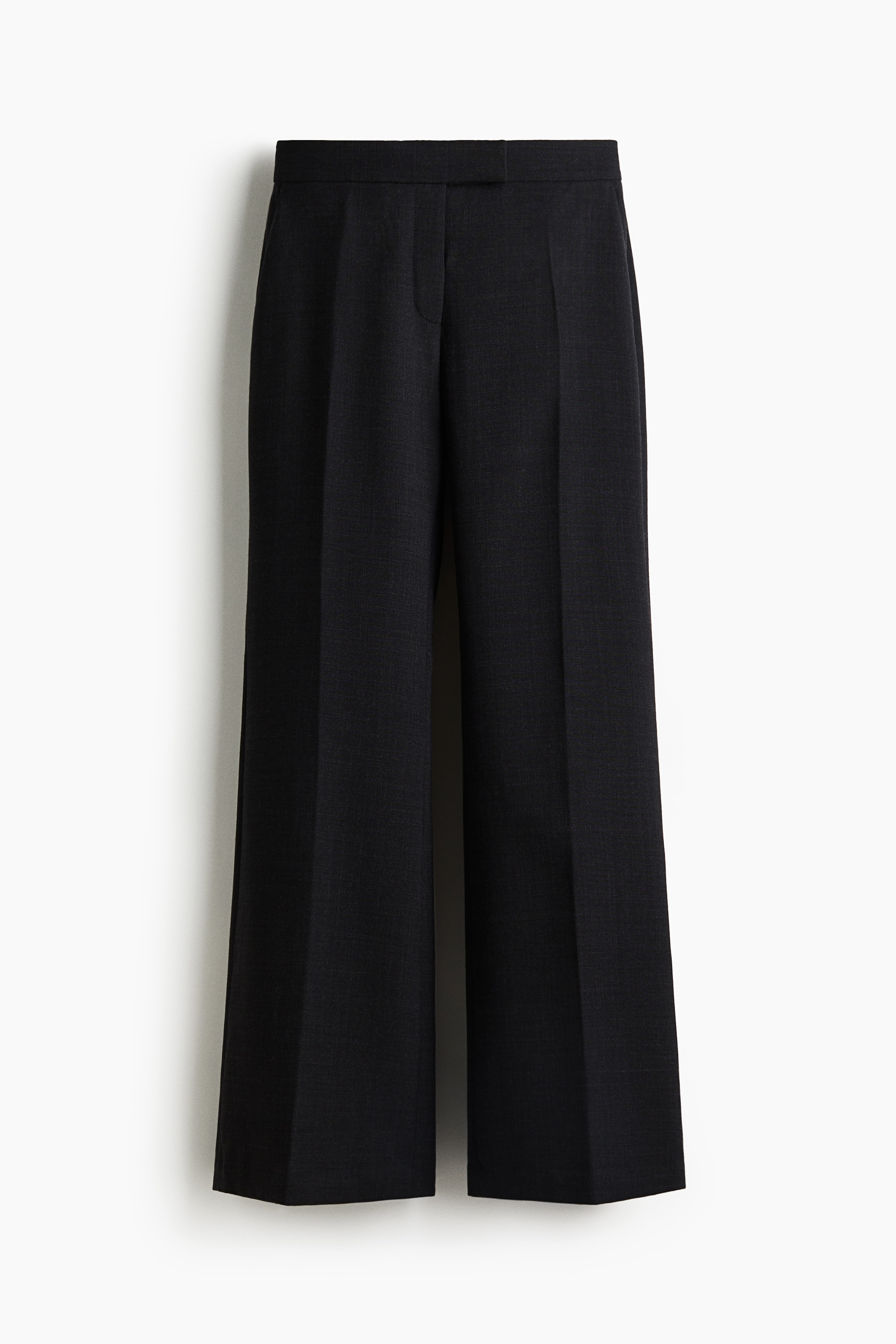 Flared Wool-Blend Pants - Dark gray/Taupe melange/Black