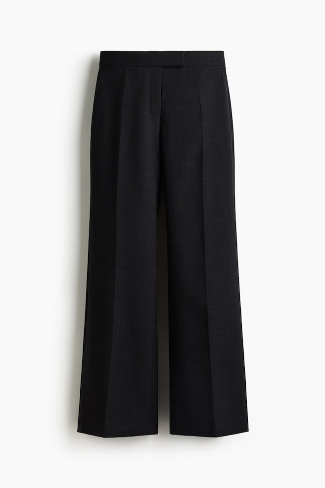 Ausgestellte Hose aus Wollmix - Dunkelgrau/Schwarz/Greigemeliert - 1