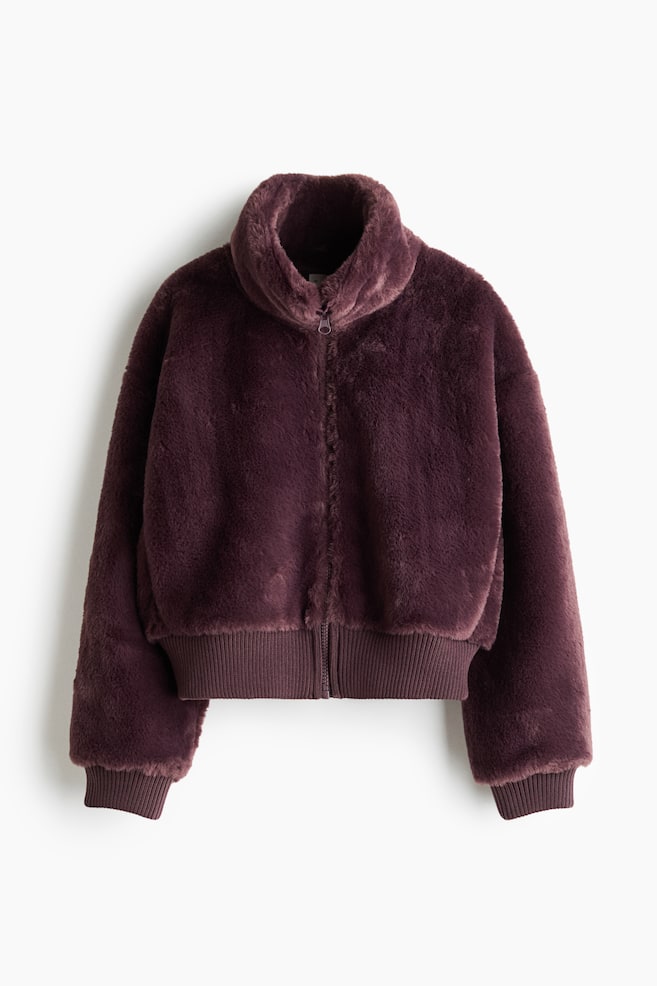 Warming pile sports jacket - Purple - 1