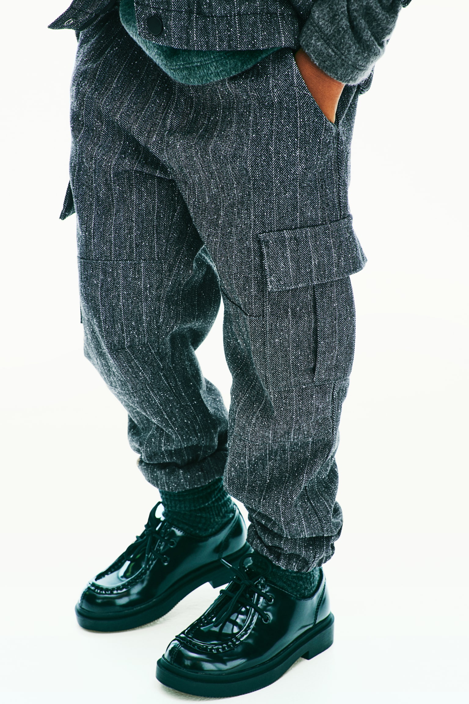 Twill cargo joggers - Dark grey/Khaki green - 6