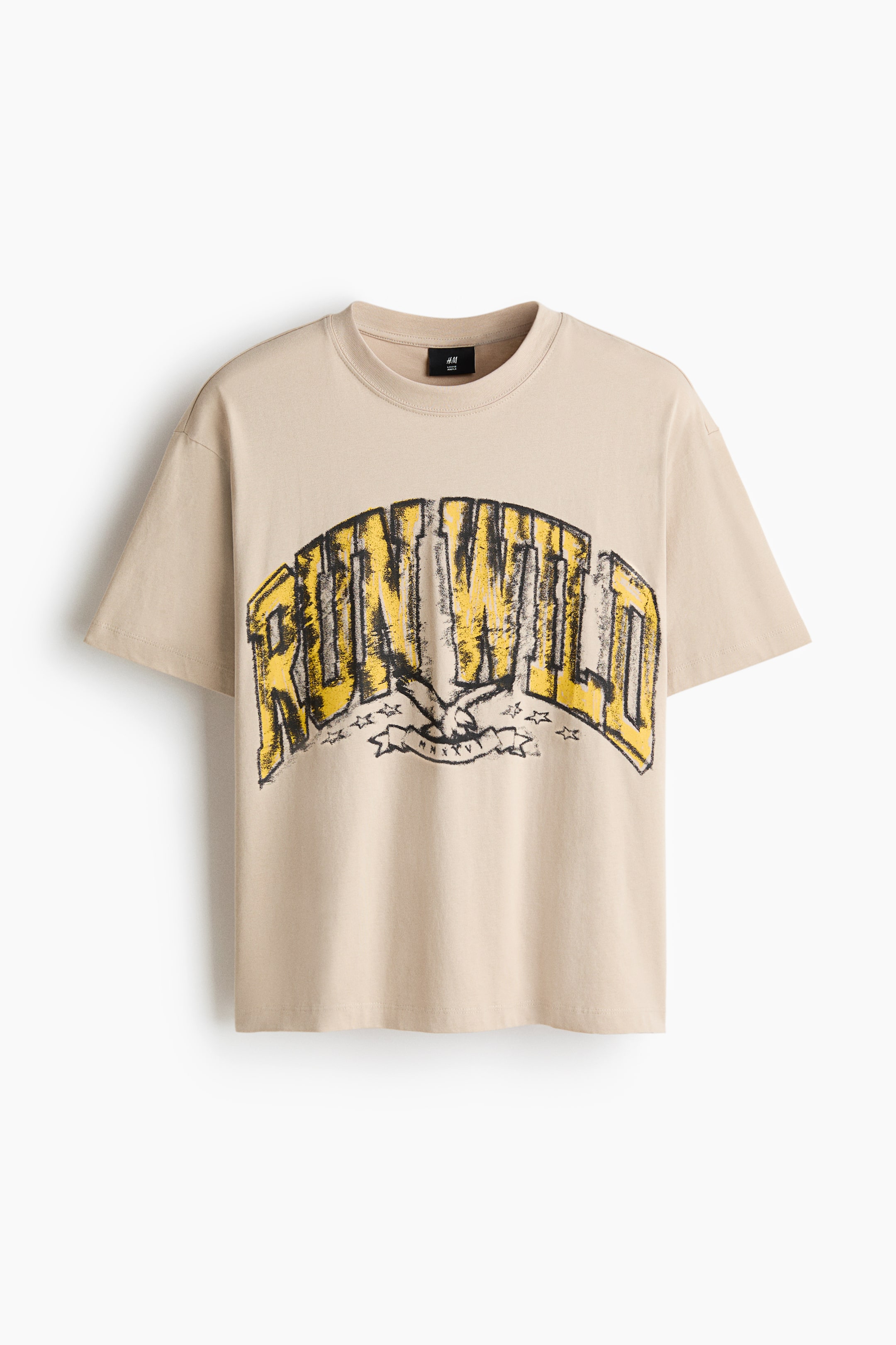View larger image: Loose-Fit Printed T-Shirt - Beige/Run Wild - Men | H&M US 5