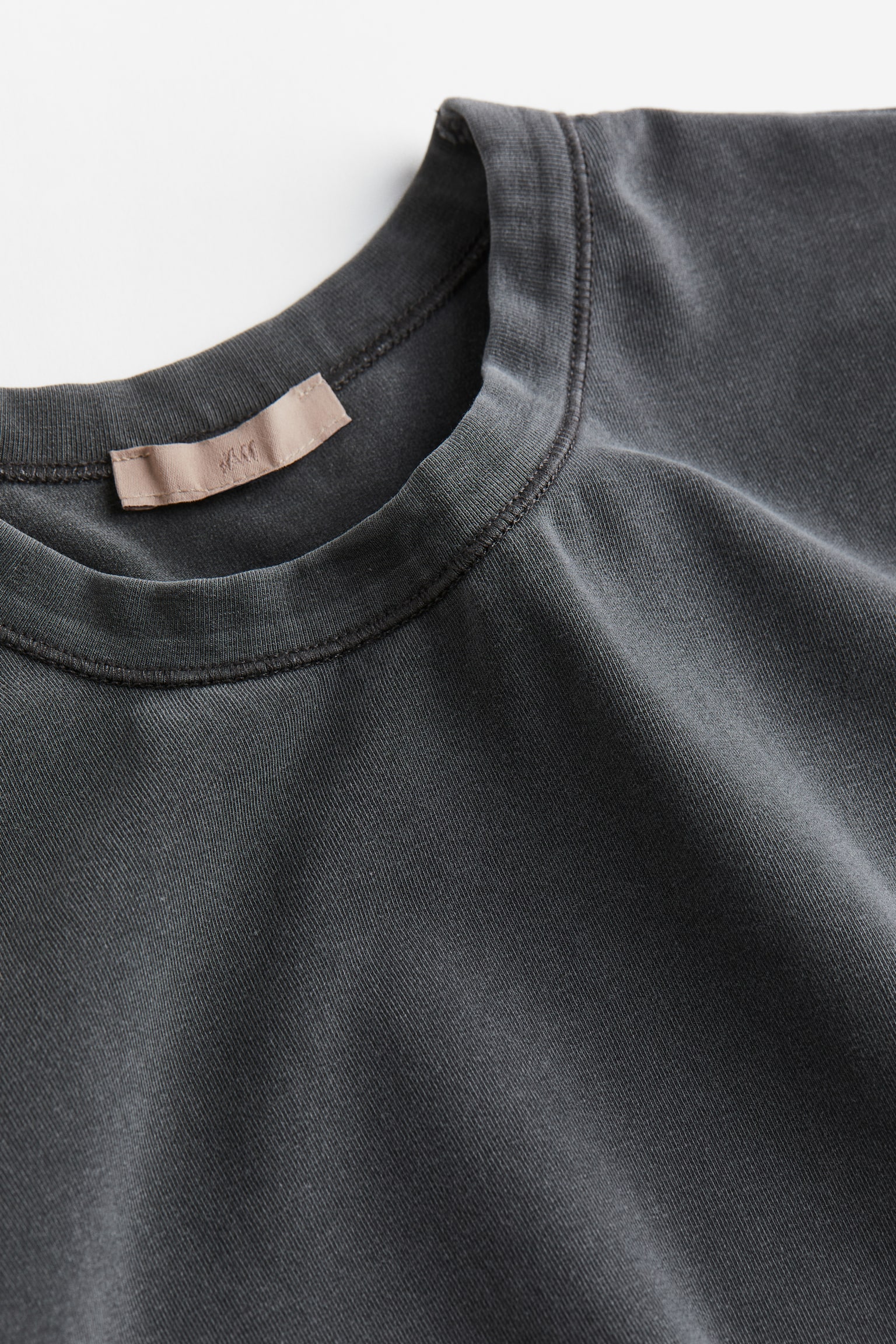 Washed-look loungewear T-shirt - Black/Grey marl - 2