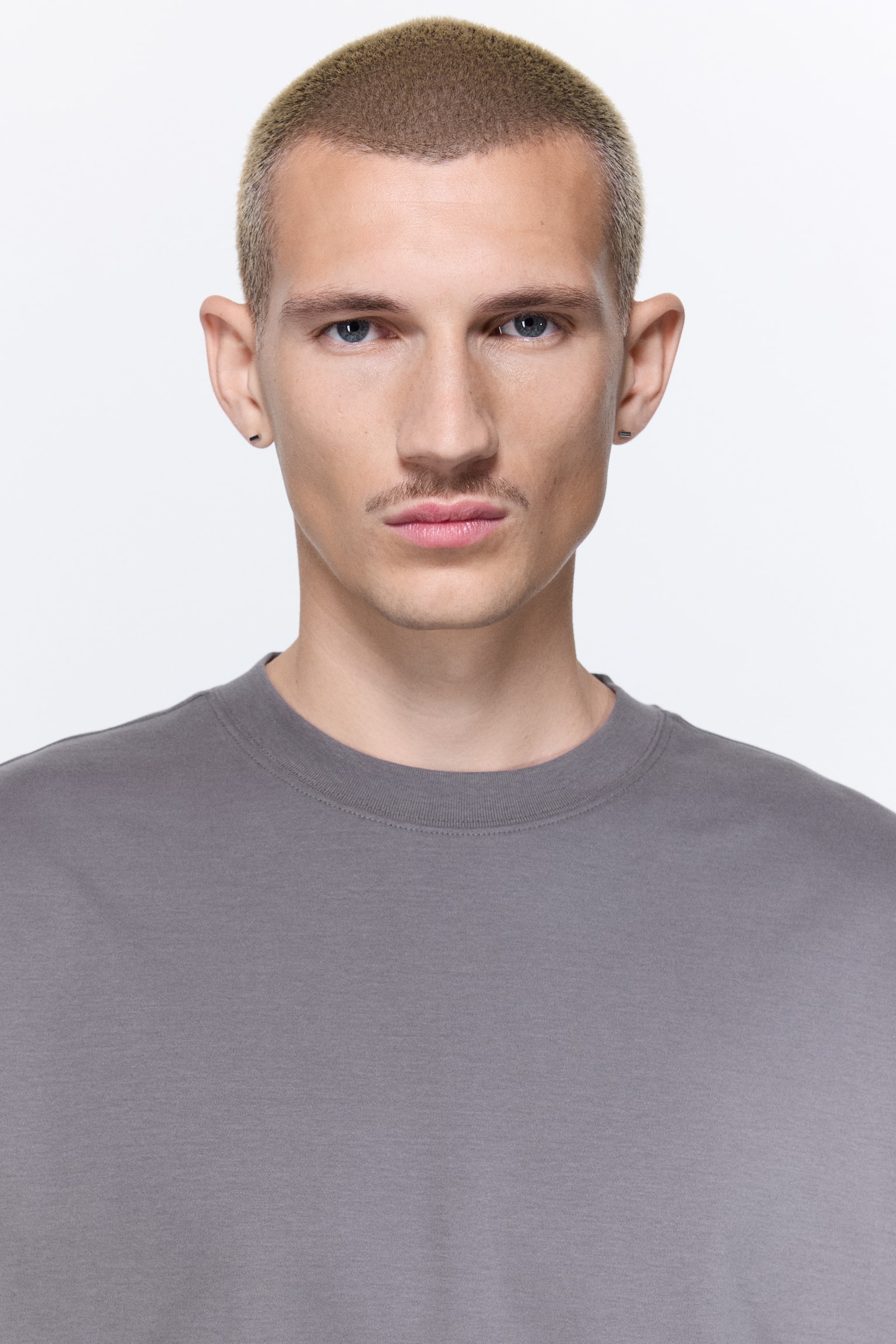 Oversized-Fit T-Shirt - Gray/Black/White/Dark beige - 3