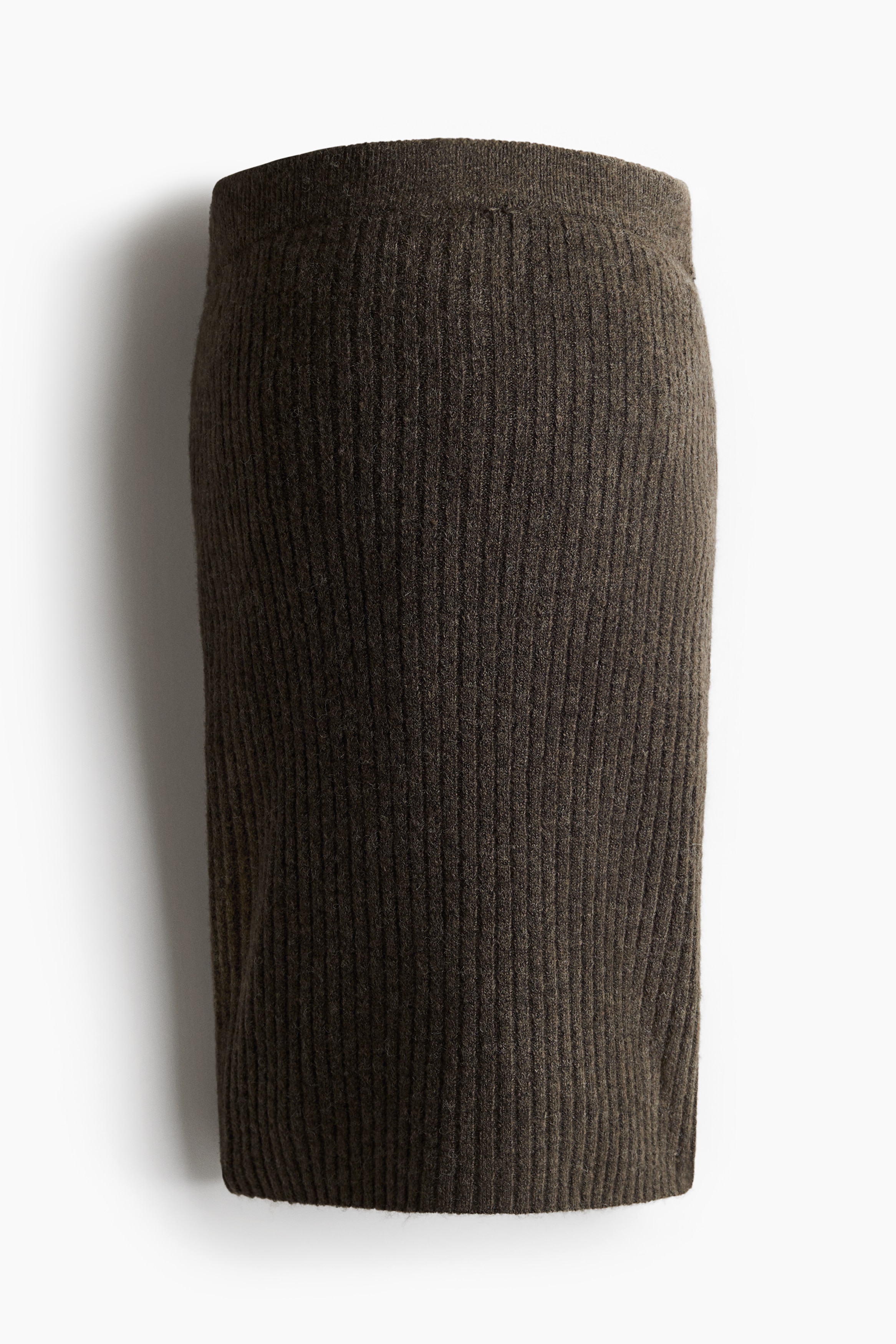 H&M MAMA - Dark grey-green marl MAMA Rib-knit skirt - Size: M  - H&M