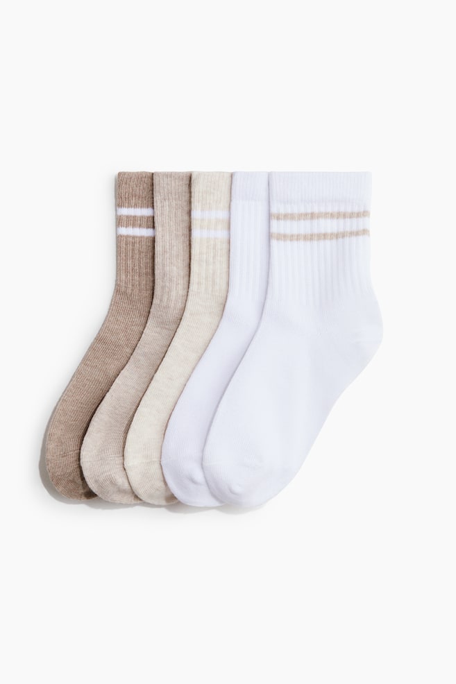 5 perechi de șosete de sport cu DryMove™ - Alb/dungi/Gri-melanj/alb/Albastru/dungi/Albastru-aprins/Roz-deschis/roșu/Roz/verde/alb/Liliachiu-glacial/gri-închis/Roșu-burgund/dungi/Roșu/negru - 1