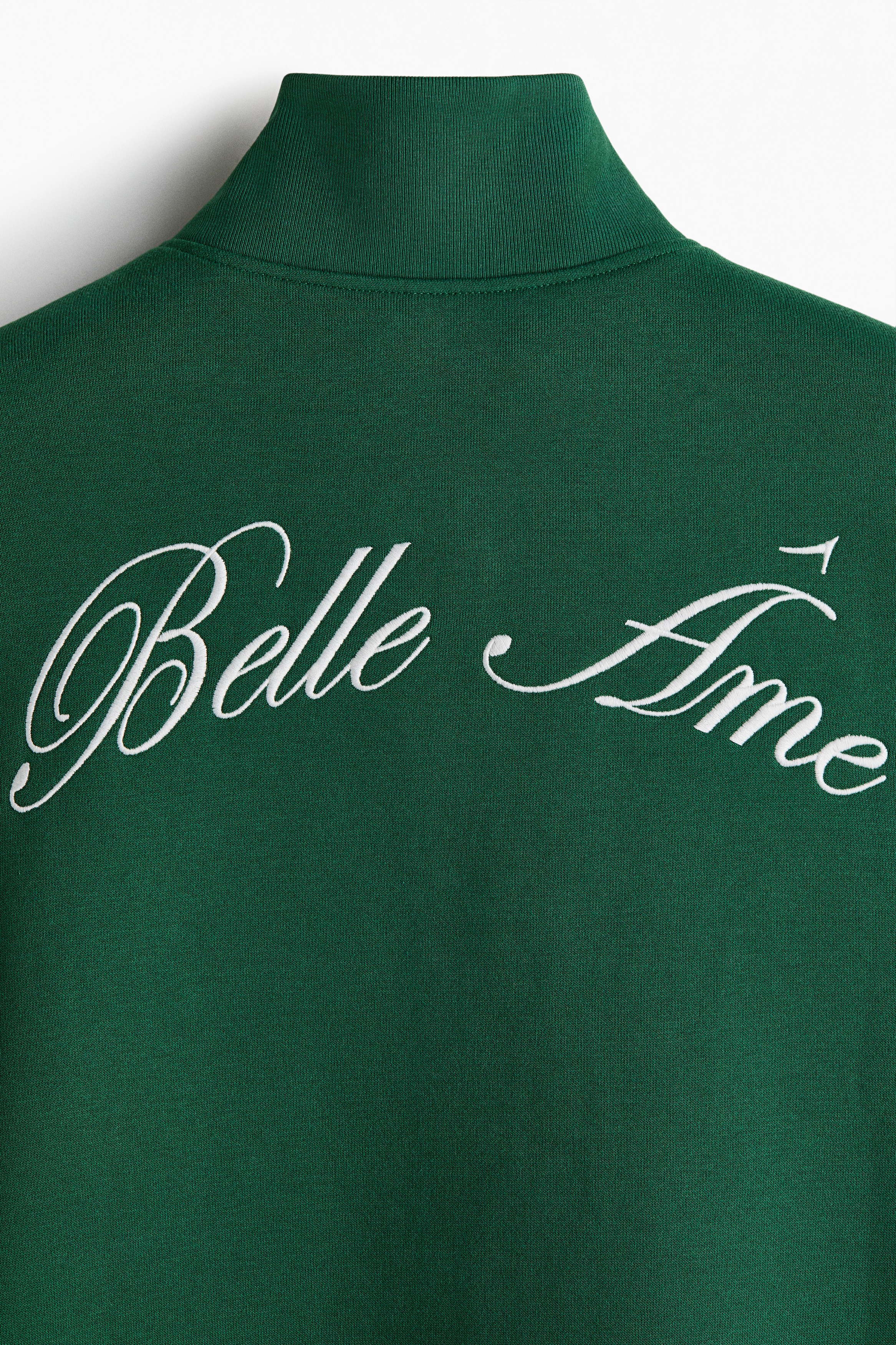 Women's Dark green/Belle Âme Half-Zip Sweatshirt with Motif | H&M US