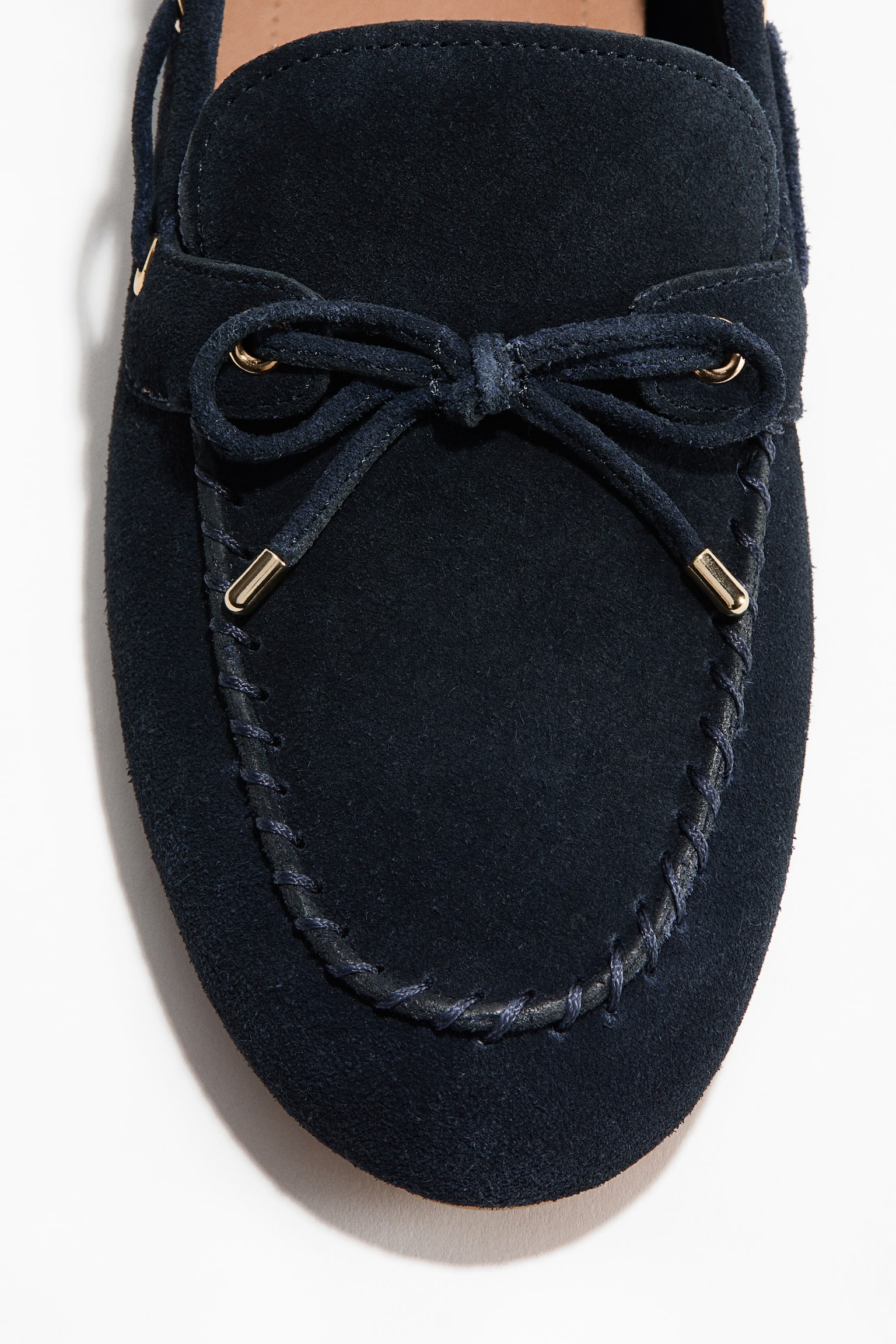 Leather deck shoes - Navy blue/White/Cowhide print/Dark beige/Dark beige - 3