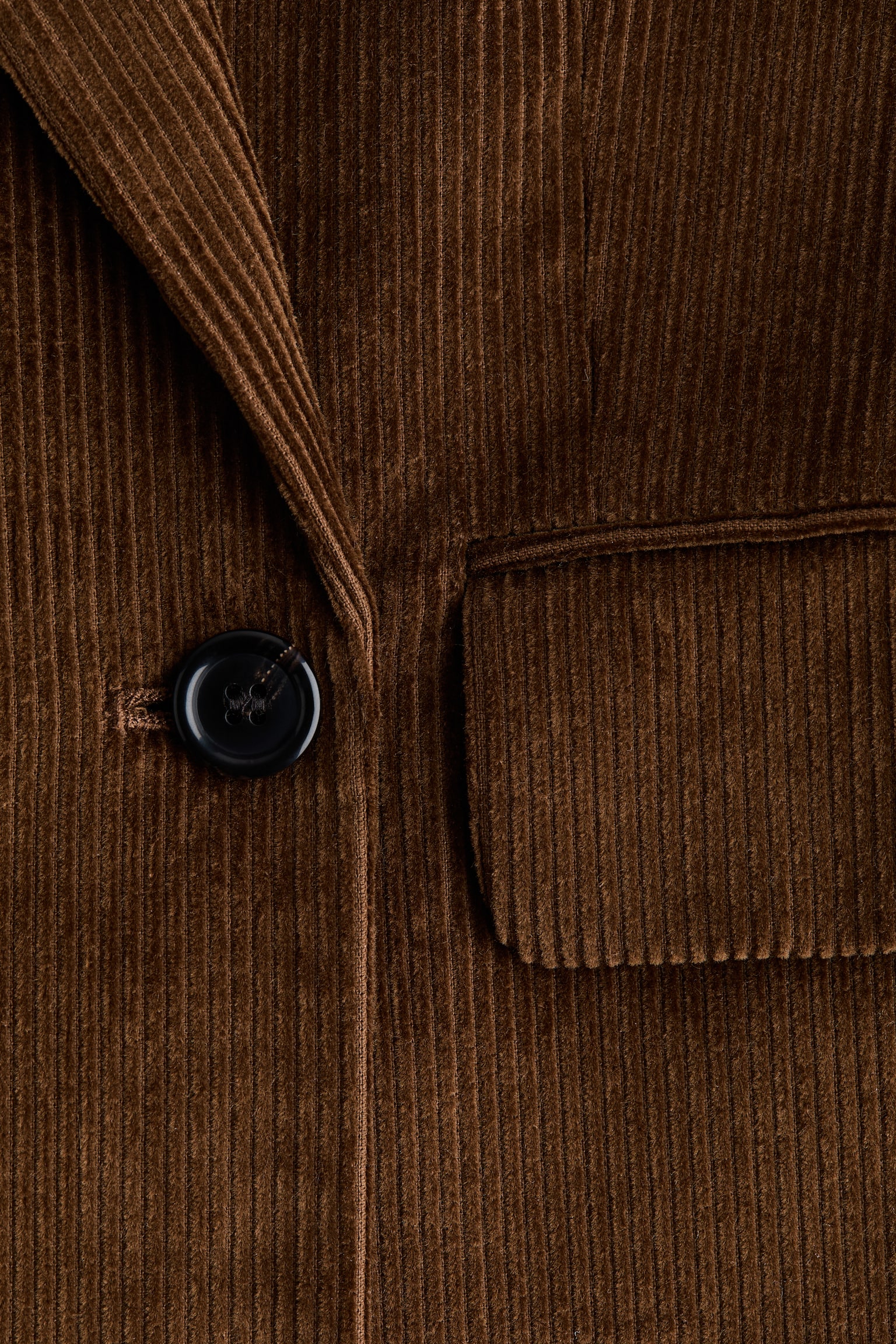 Женский пиджак H&M Double-Breasted Corduroy Blazer, цвет: Тёмный хаки зелёный — фото 7