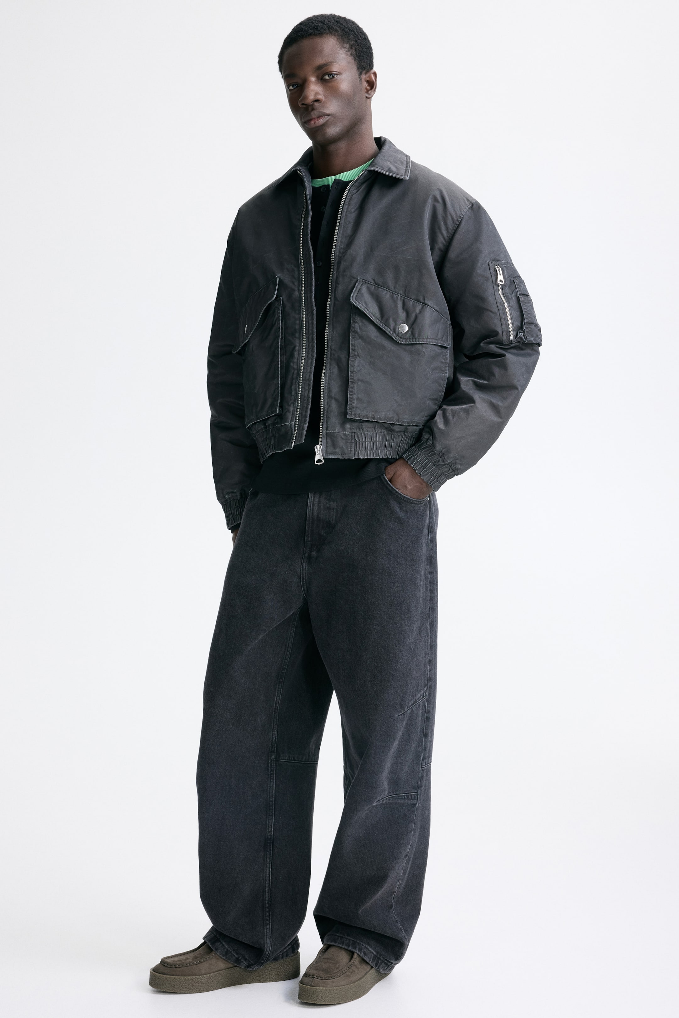 View larger image: Padded bomber jacket - Black - Men | H&M GB 3