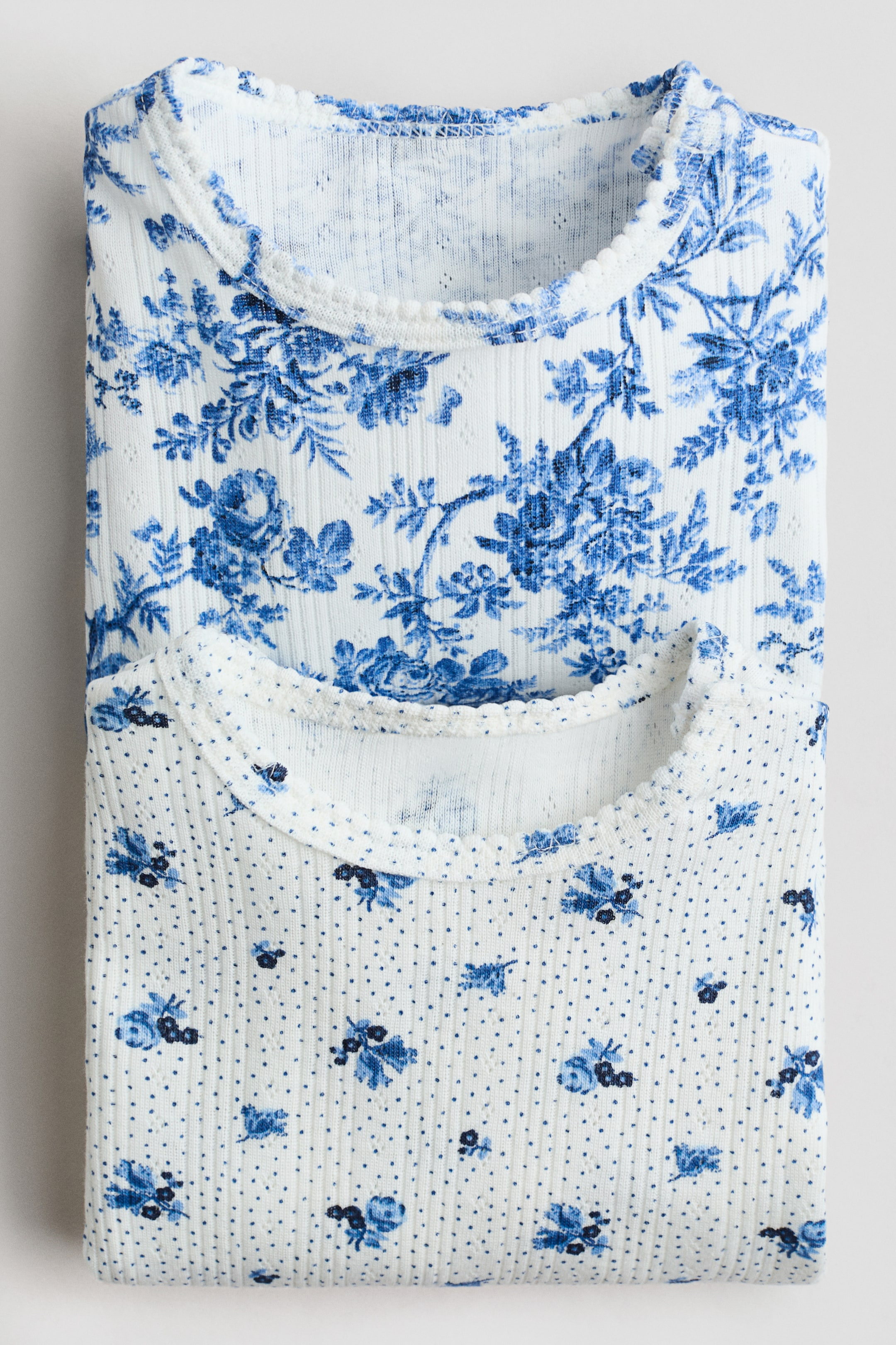 2-Pack Floral-Print Pointelle Bodysuits