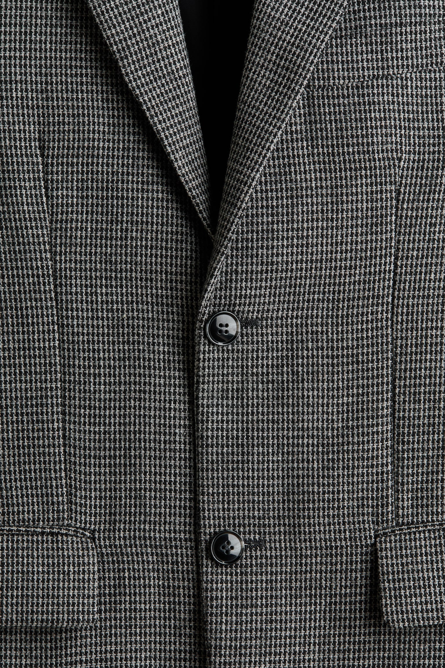 Мужская куртка H&M Relaxed-Fit Wool-Blend, цвет: Серый / Гусиная лапка — фото 7