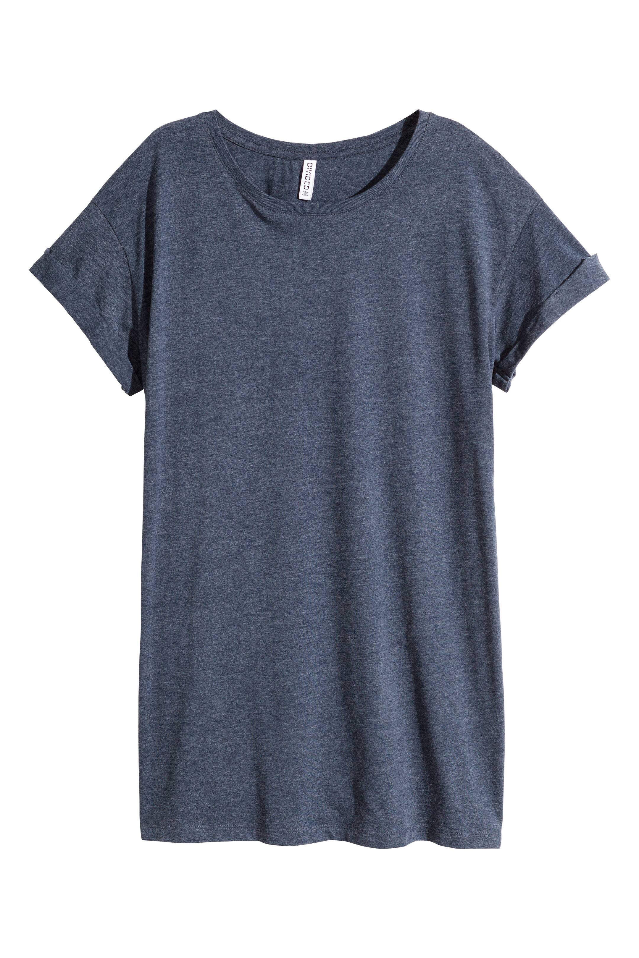 View larger image: Long T-shirt - Dark blue - Ladies | H&M CA 1