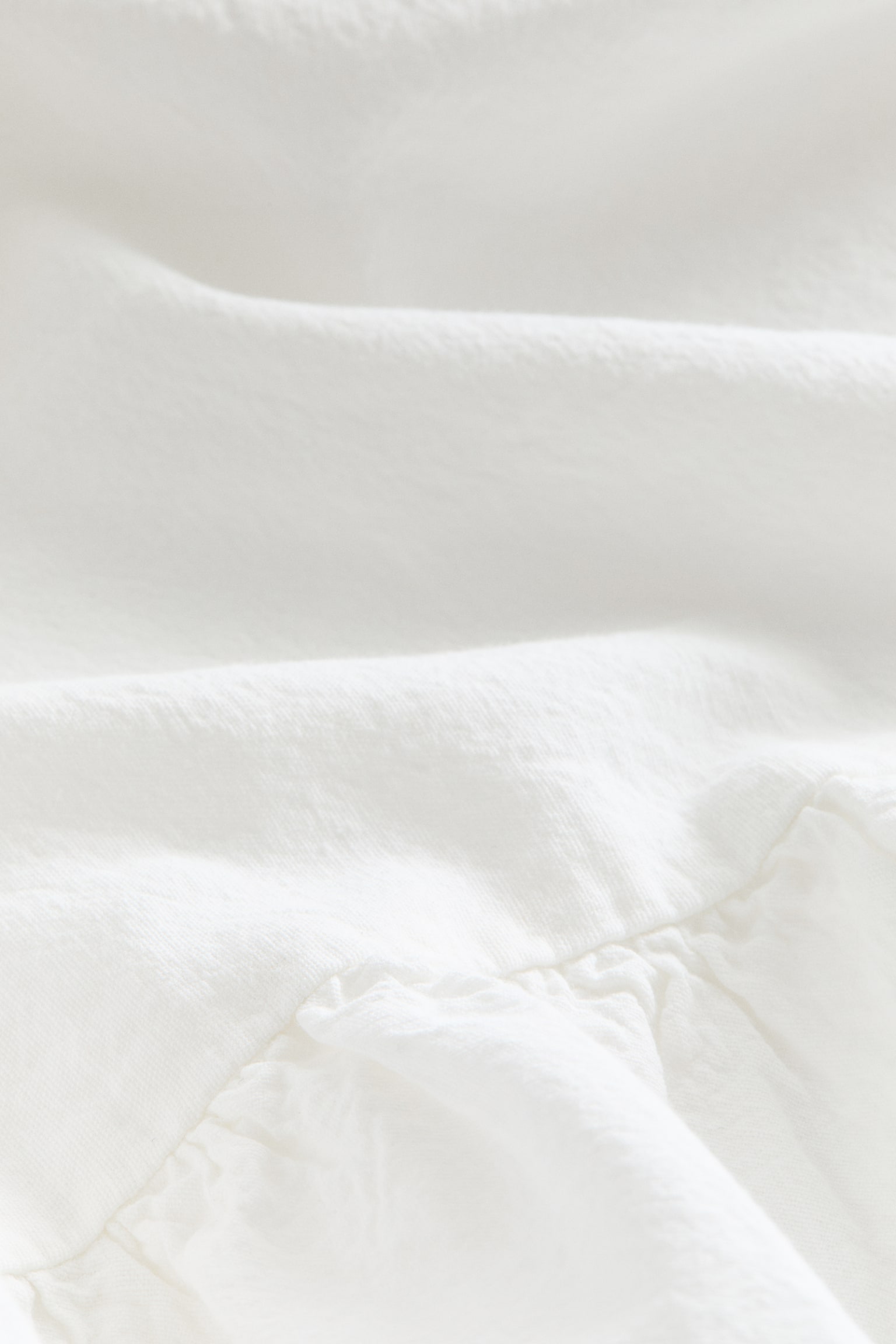 Linen-blend bedspread - White/Light khaki green - 3