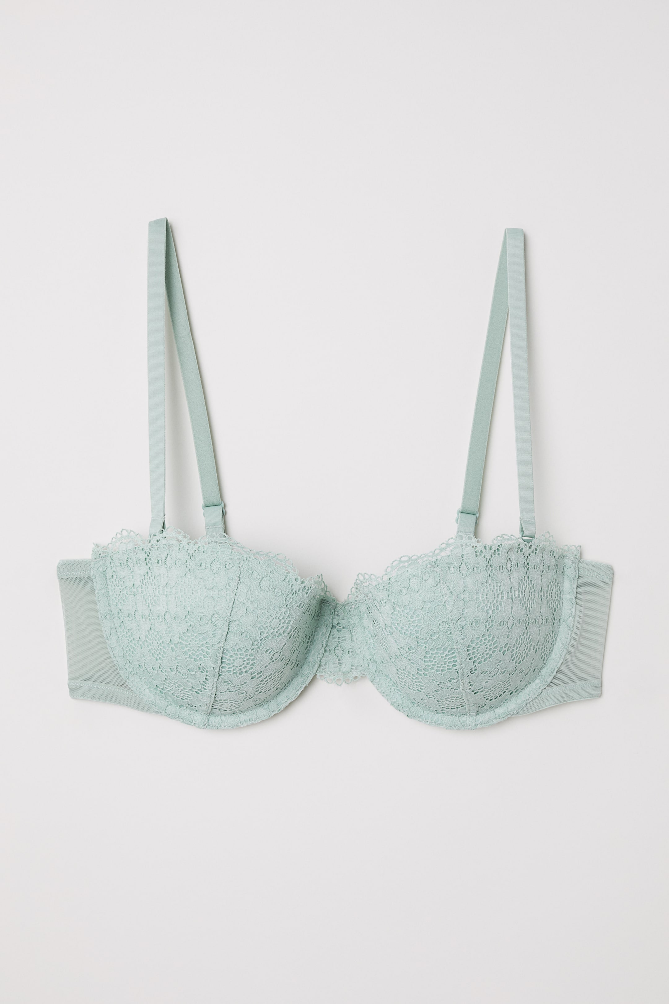 View larger image: Padded Balconette Bra - Dusky green - Ladies | H&M US 1