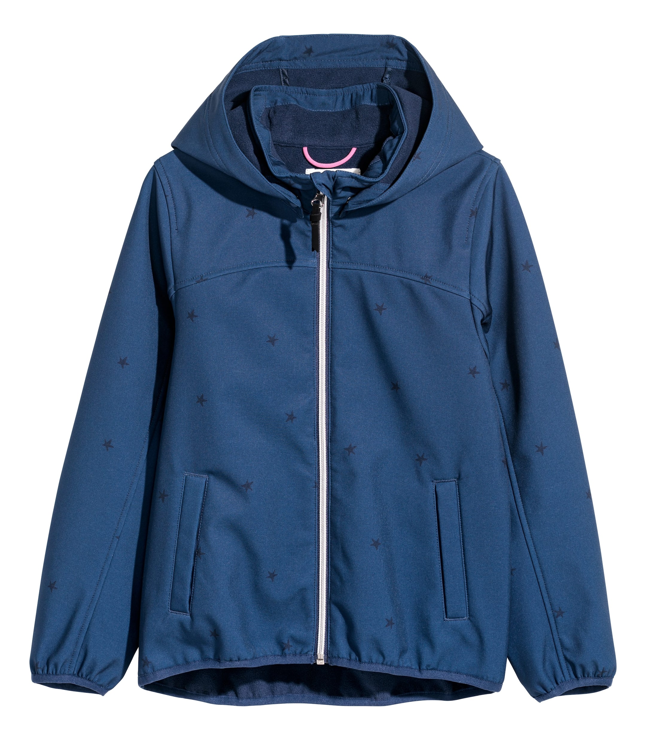 View larger image: Hooded Softshell Jacket - Dark blue/stars - Kids | H&M US 1