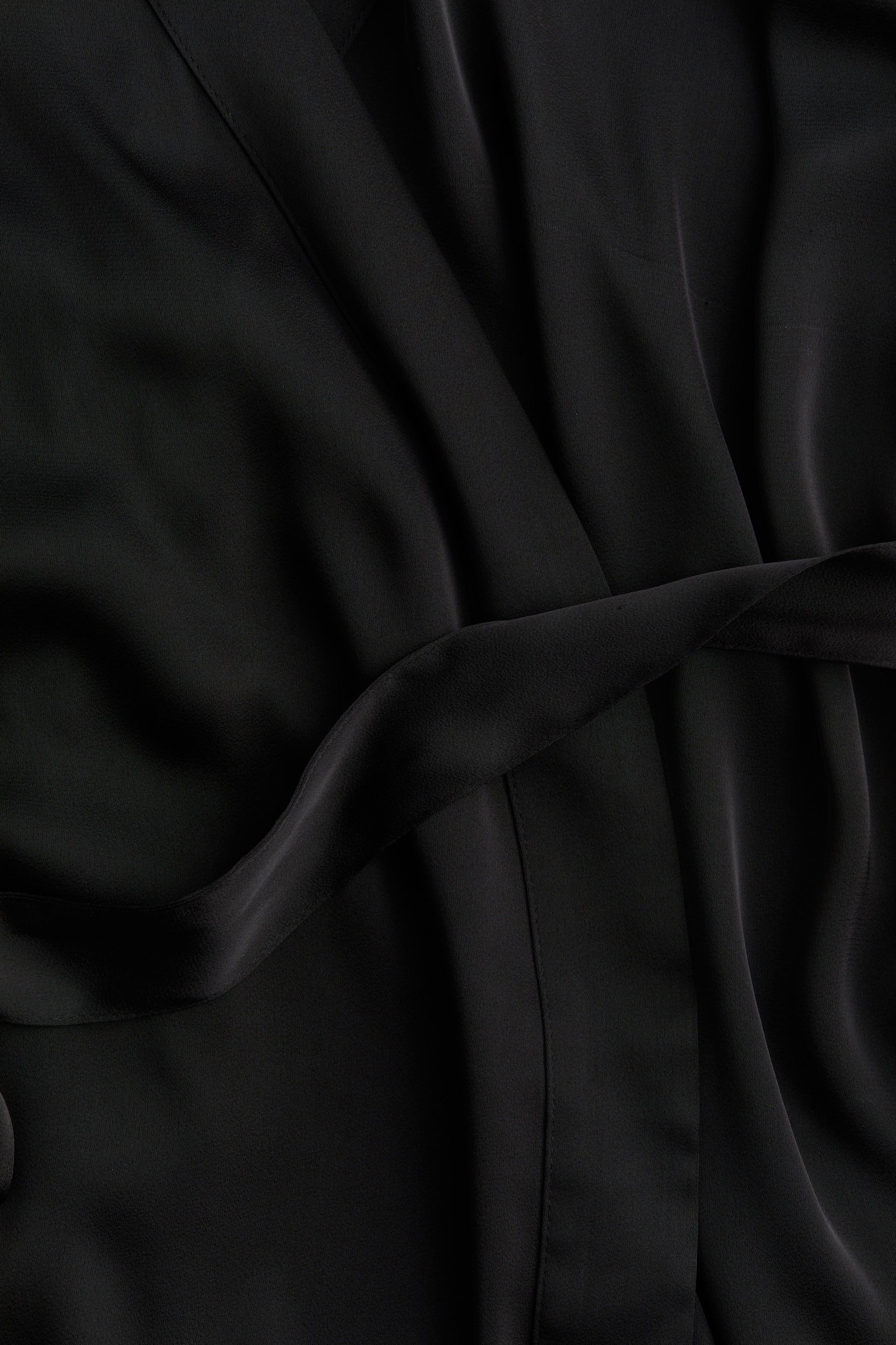 Robe de chambre en satin - Noir - 3