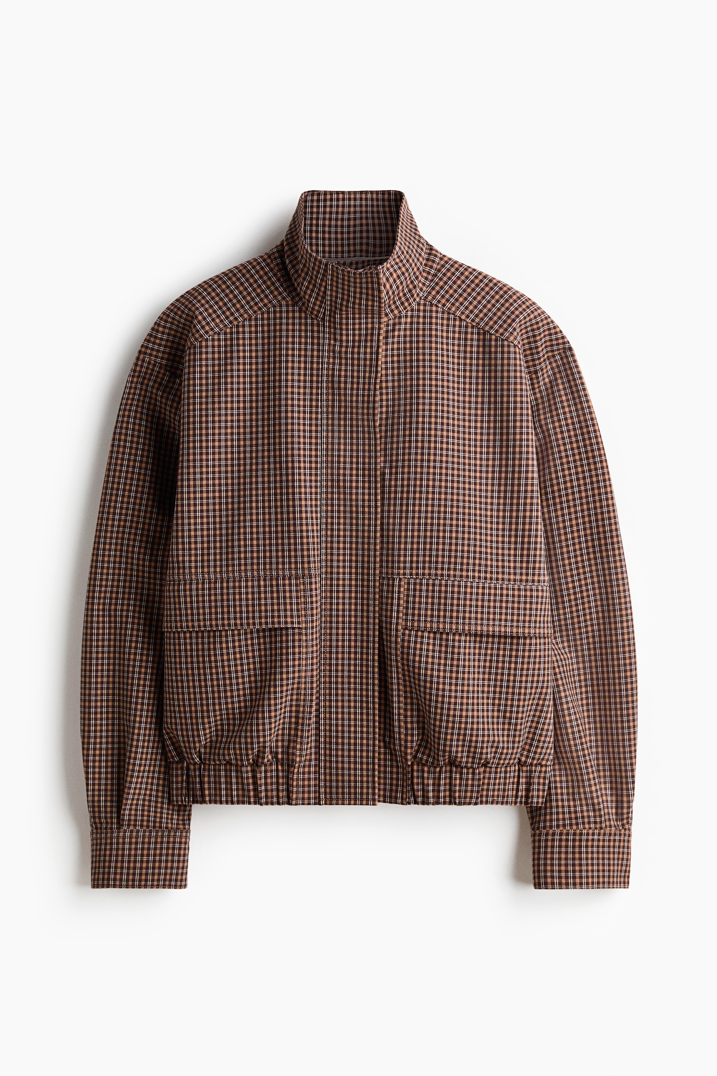 Oversized utilityjack - Donkerbruin/geruit