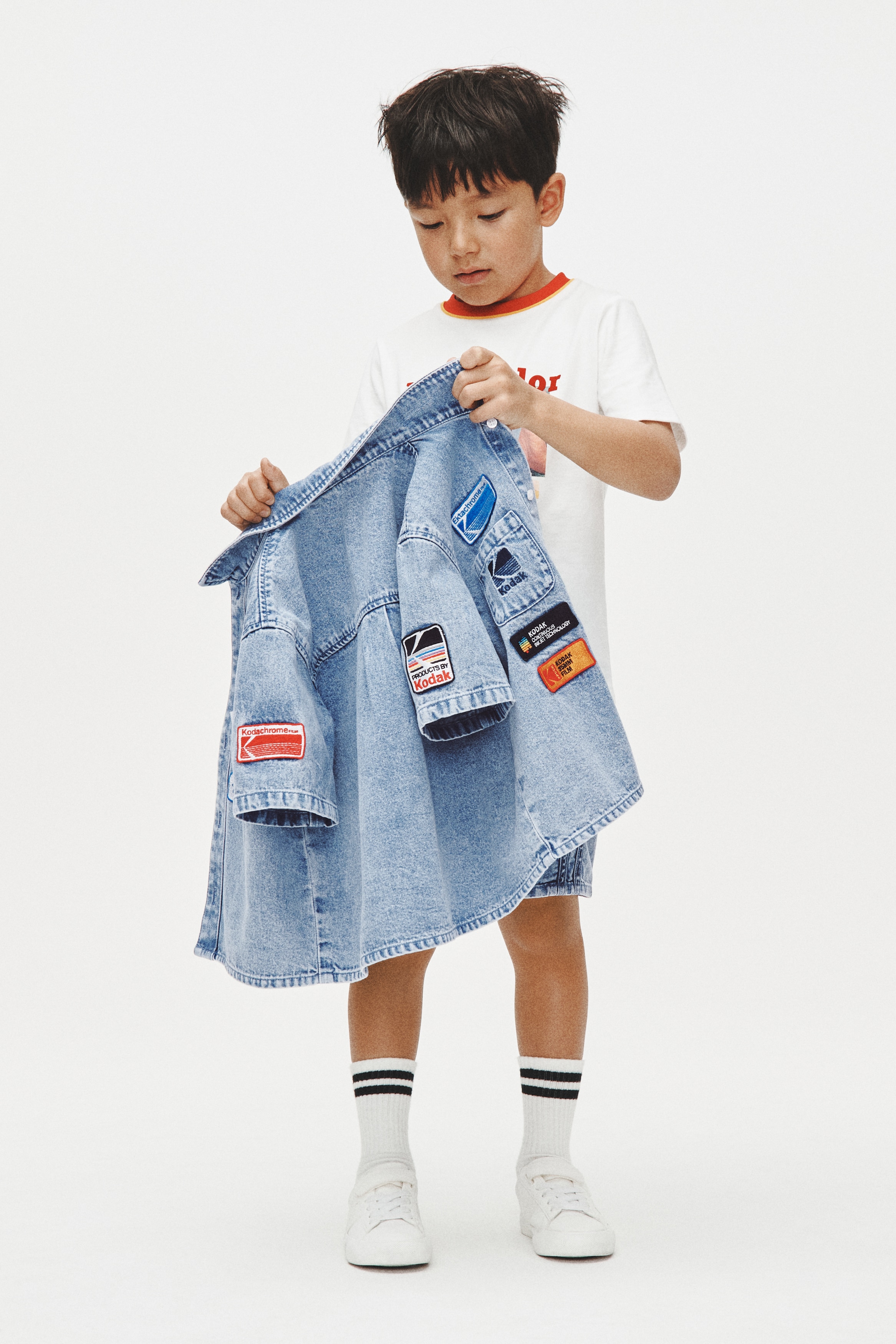 半袖デニムシャツ - ライトデニムブルー／Kodak - Kids | H&M JP