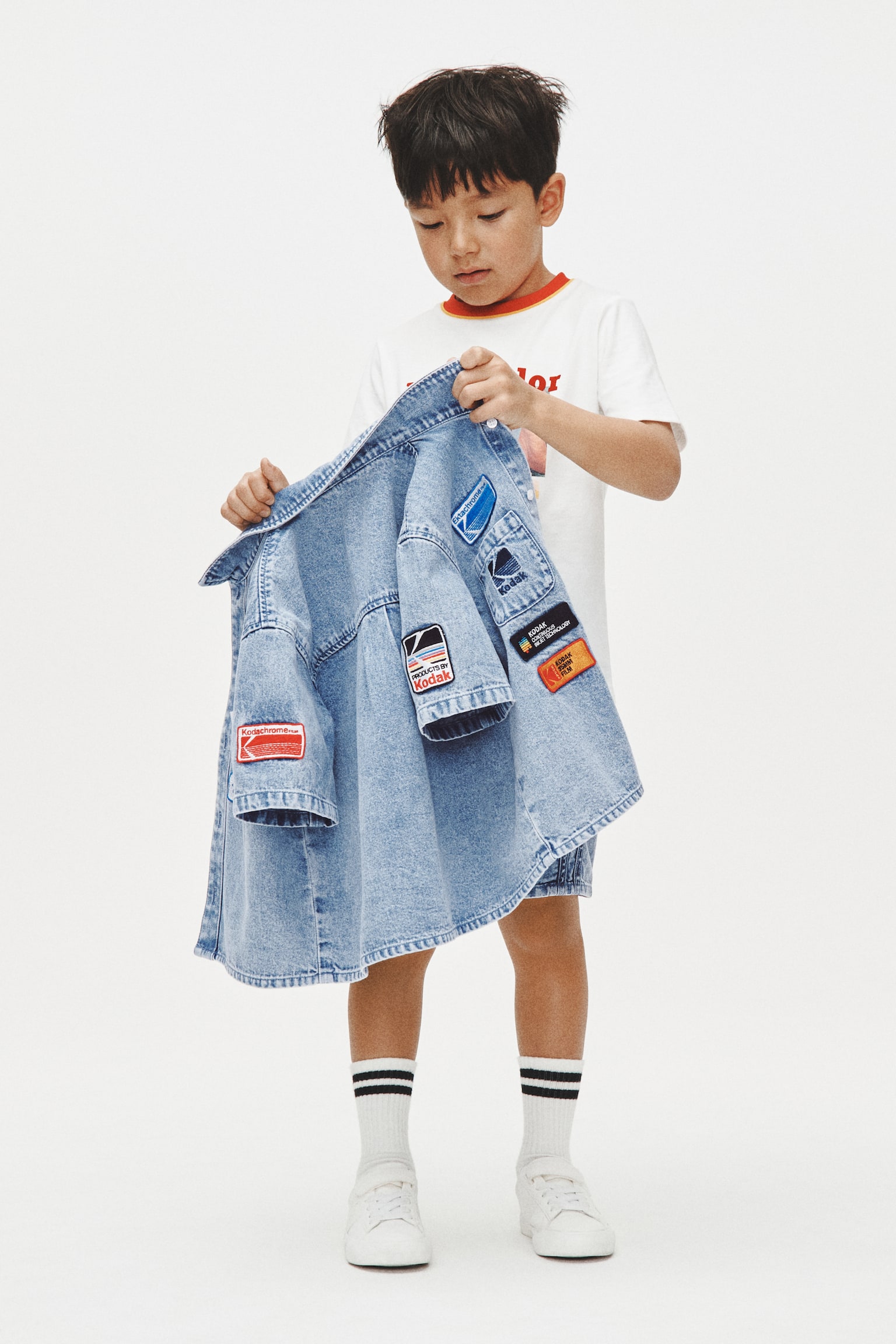 Short-sleeved denim shirt-Light denim blue/Kodak - 3
