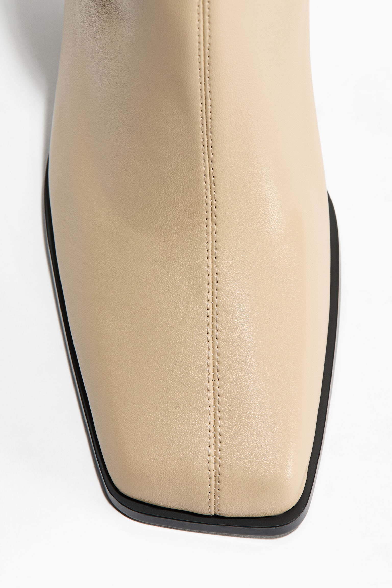 Block-heeled ankle boots - Light beige/Black - 4