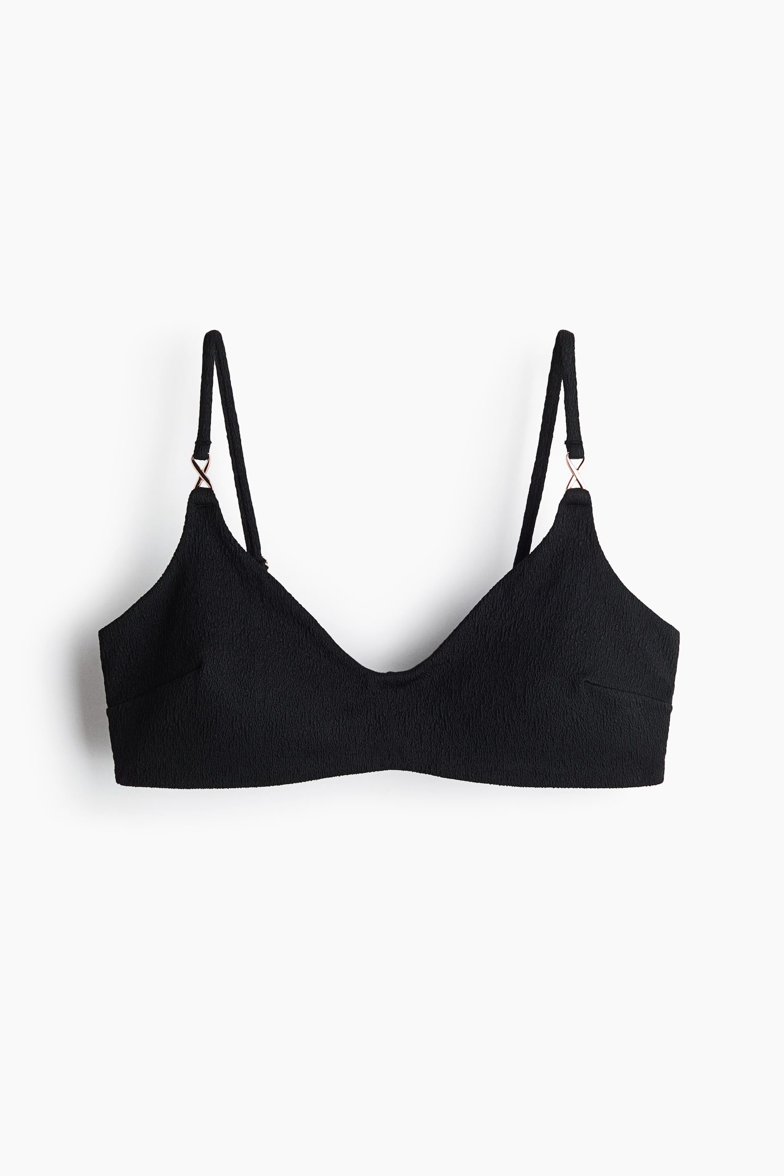 Vatteret bikinitop - Sort - 1