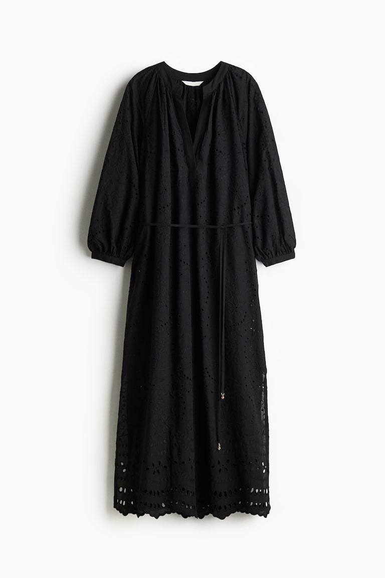 vintage black lace dress Vintage Black Lace Evening Dress,Black Gala Dress fg5256