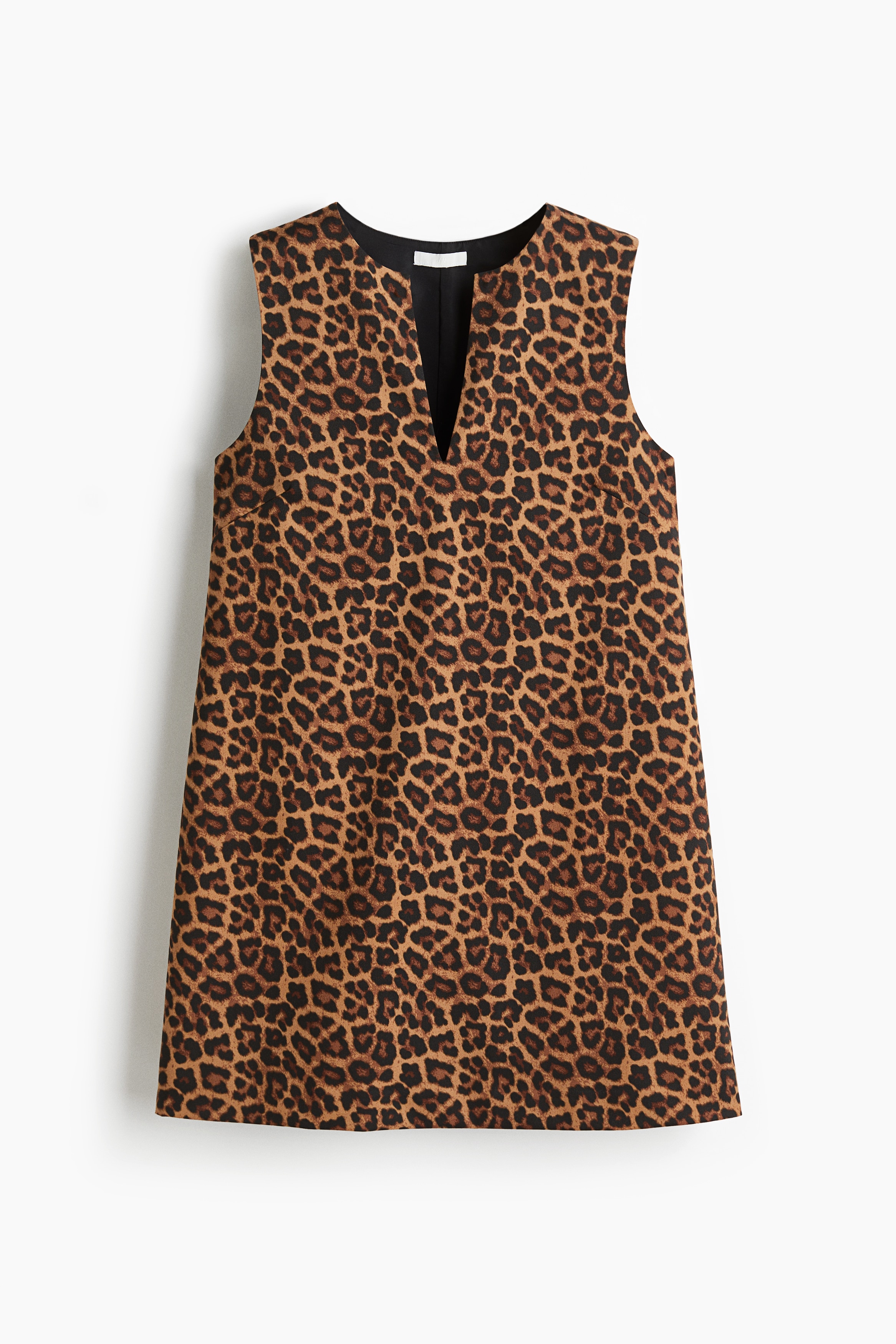 Abito svasato in twill - Beige scuro/leopardato/Nero/Crema/Rosso acceso