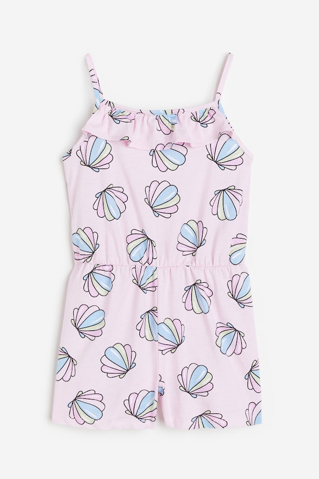 Frill-trimmed patterned jumpsuit - Light pink/Seashells/Black/Spotted/Blue/Butterflies - 1