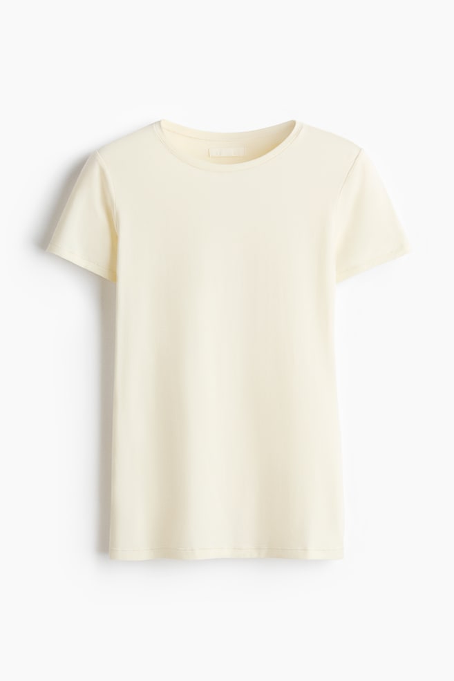 Fitted Modal T-Shirt - Cream/Black/Burgundy/Dark dusty purple/Dusty pink/Brown - 1