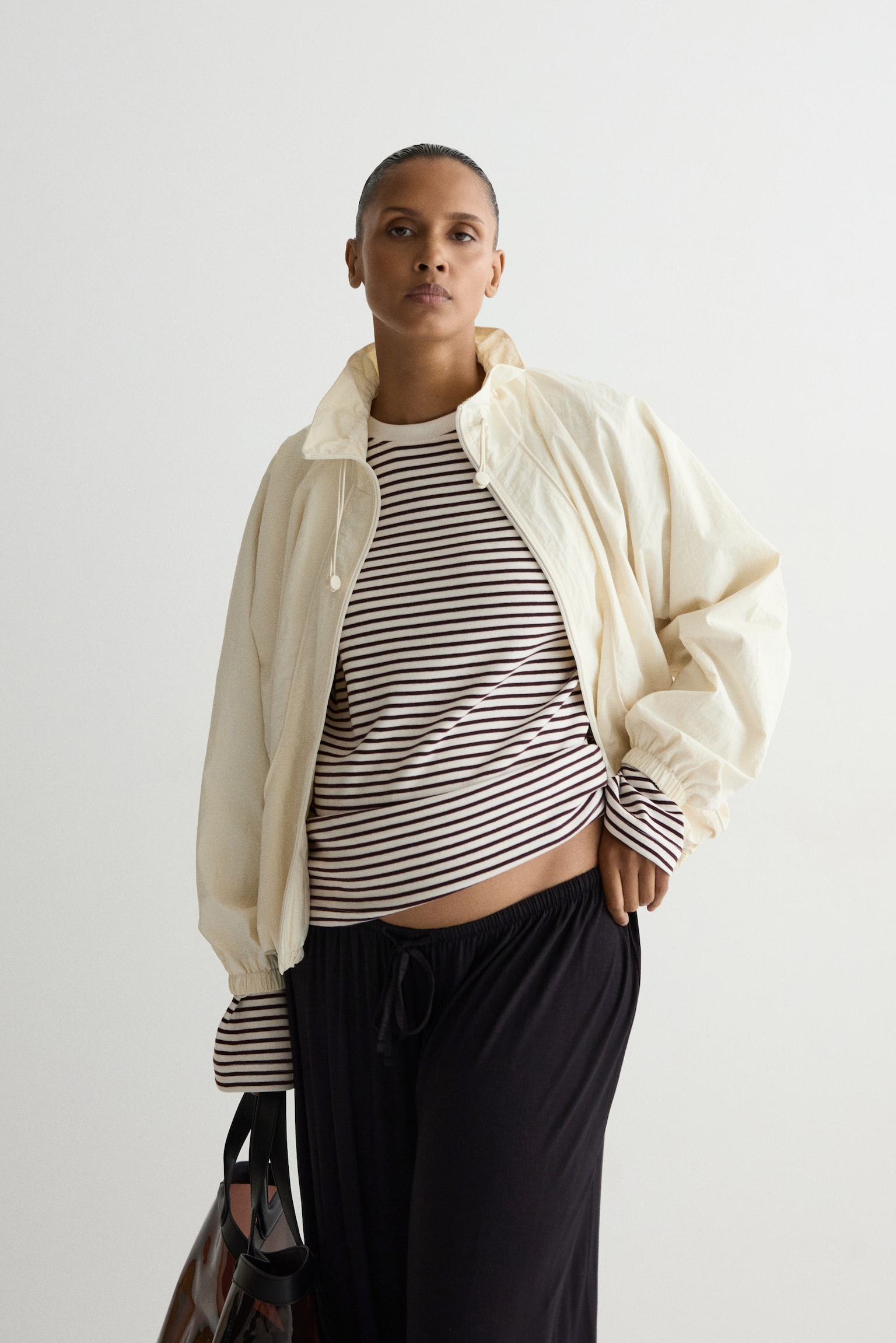 Женские брюки H&M Mama Balloon-Leg with Drawstring, цвет: Чёрный — фото 4