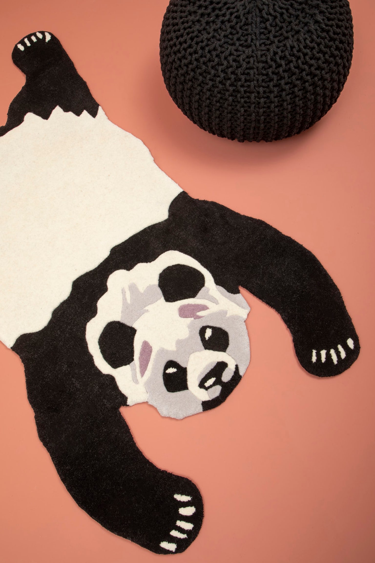 Kids Panda Rug - Black And White Panda Rug - 2