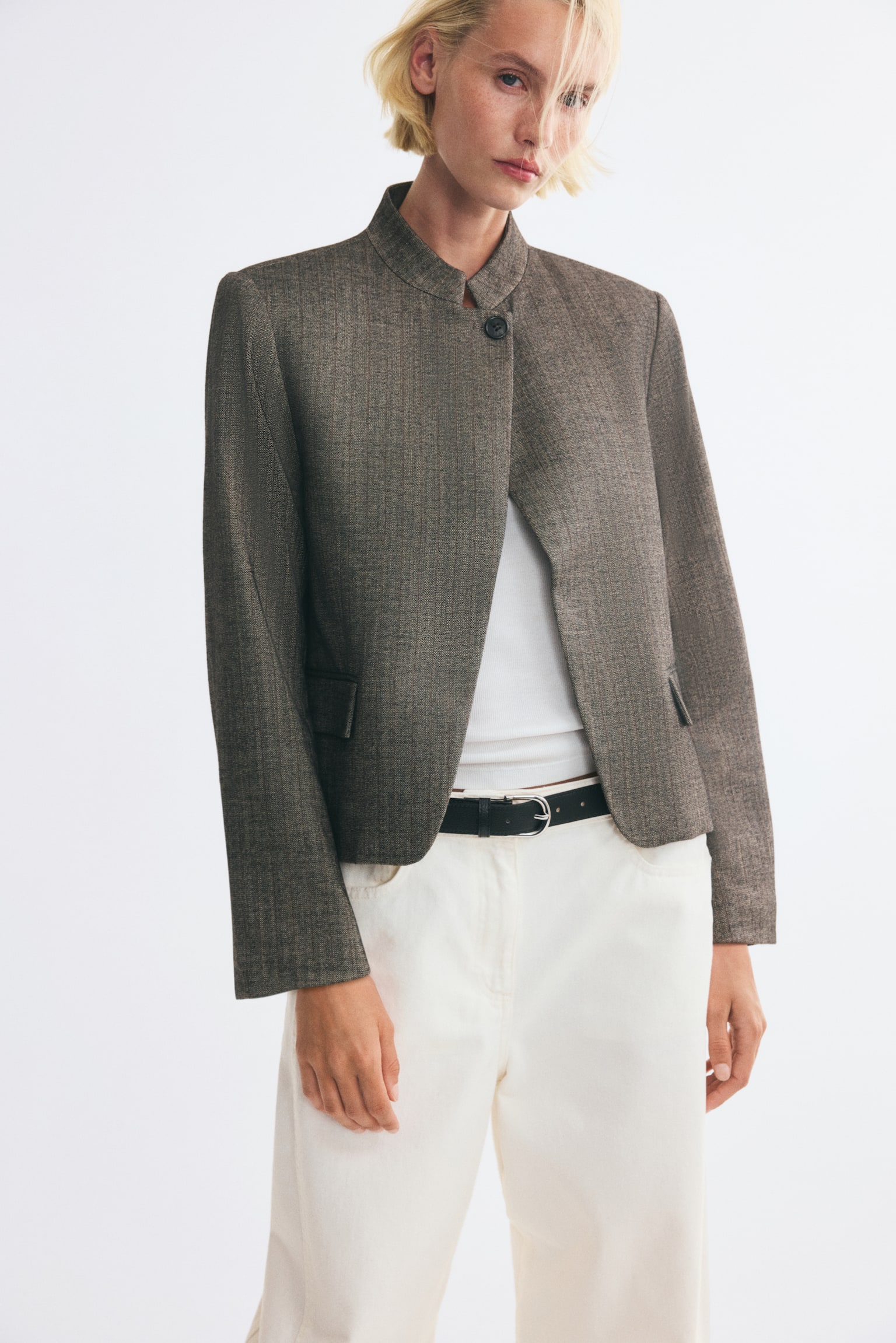 Женская куртка H&M Single-Breasted, цвет: Серый — фото 3