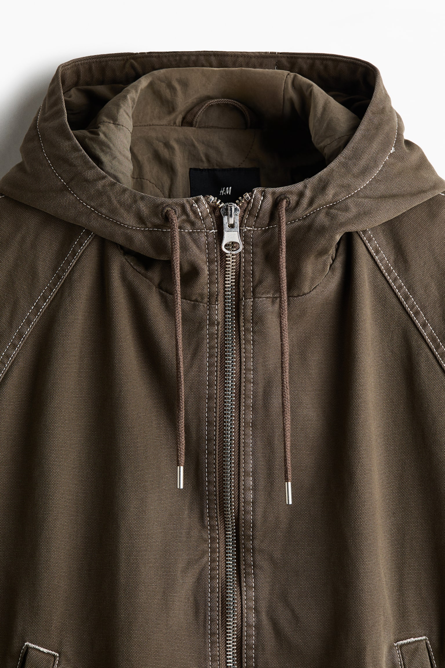 Padded canvas jacket - Dark mole/Black - 3