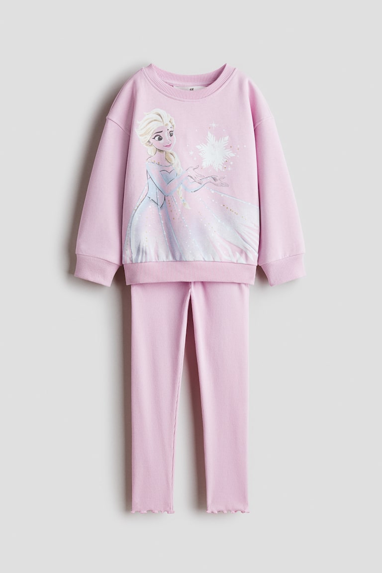 Ensemble pièces avec sweat-shirt et legging Rose clair/La