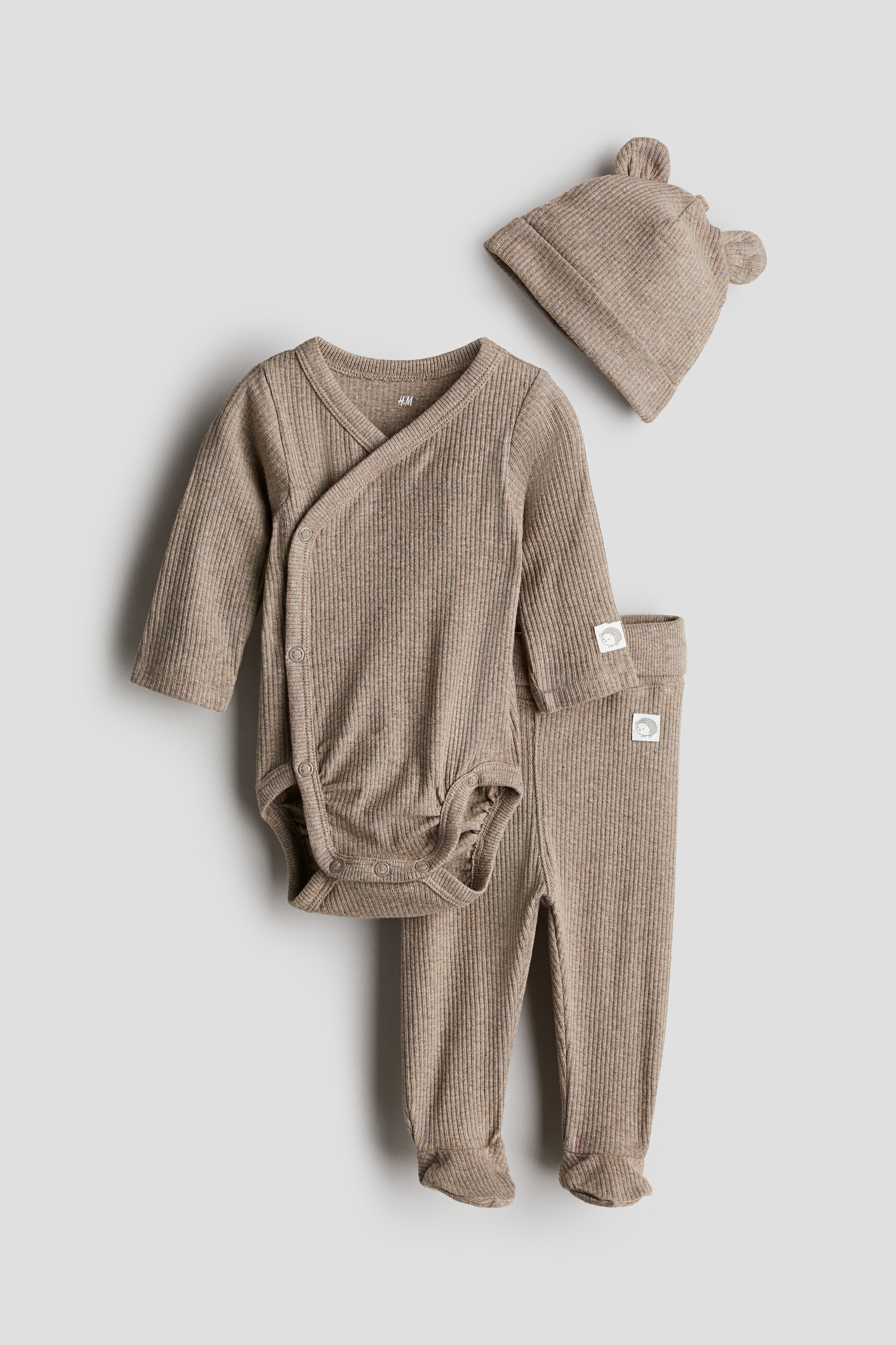 Pink×Blackprecious HM-3 2本セット2番目 3-piece Cotton Jersey Set - Light pink/cherries - Kids | H&M US