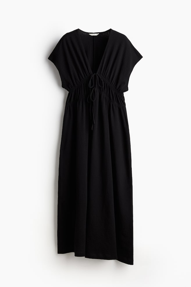 Vestido con lazada - Negro - 1