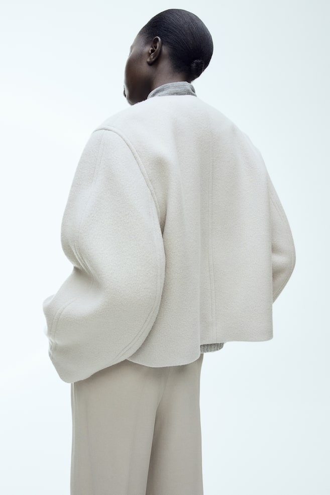 Wool-blend jacket - Light grey/Black - 4