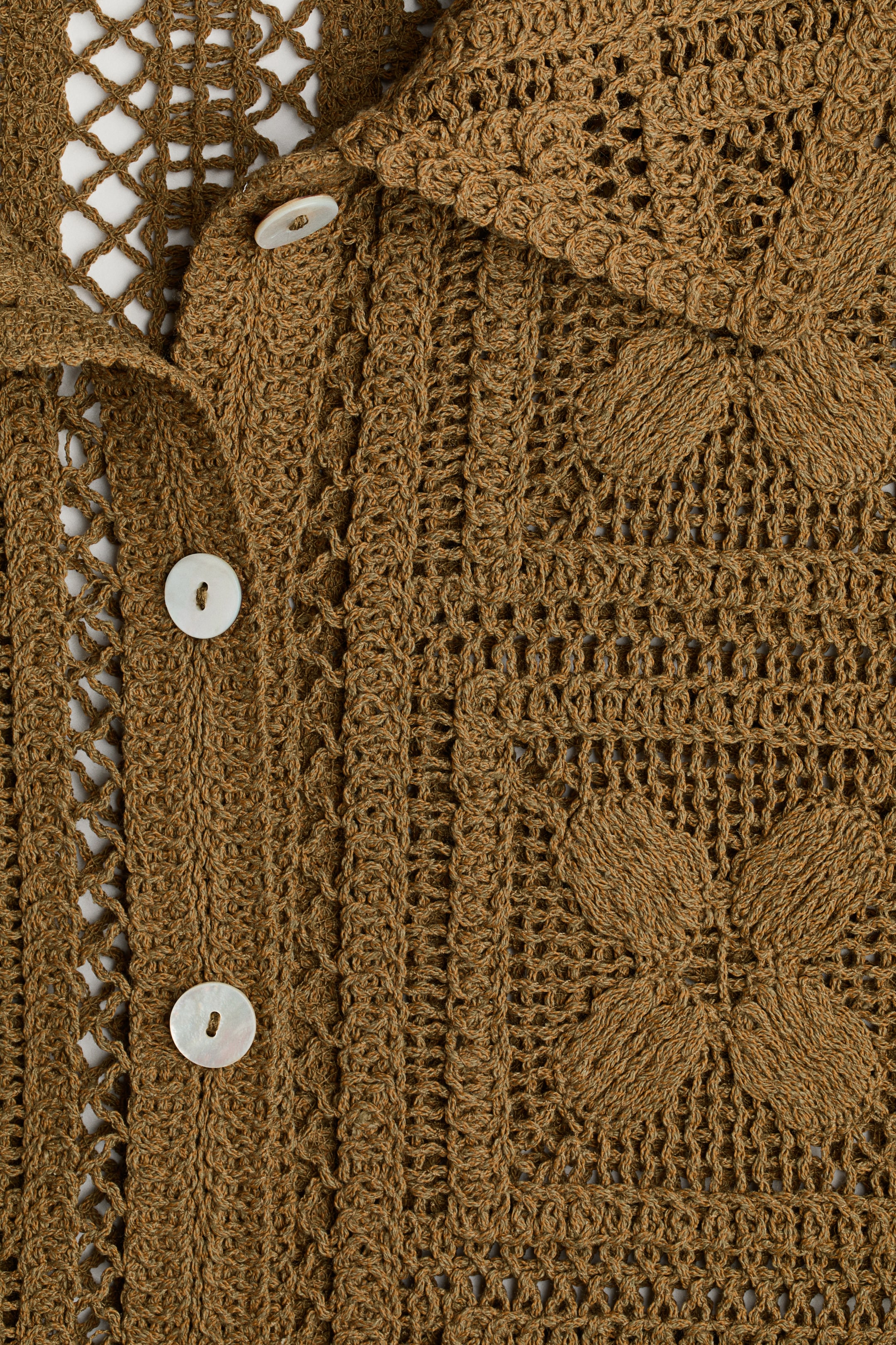 Crochet-Look Silk-Blend Shirt