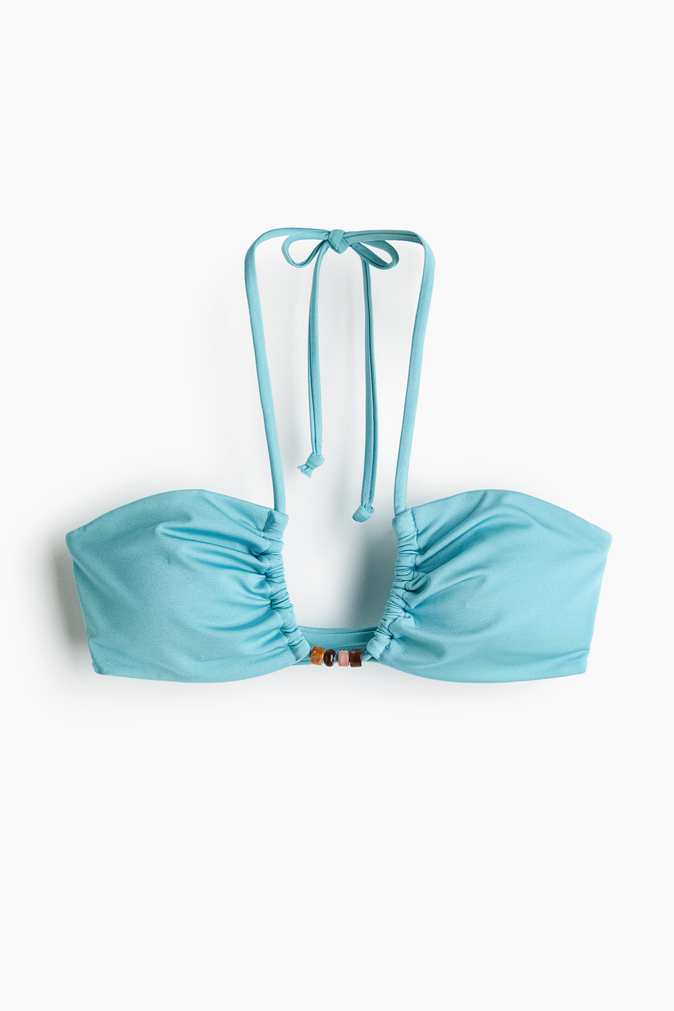 Padded Halterneck Bikini Top-Turquoise