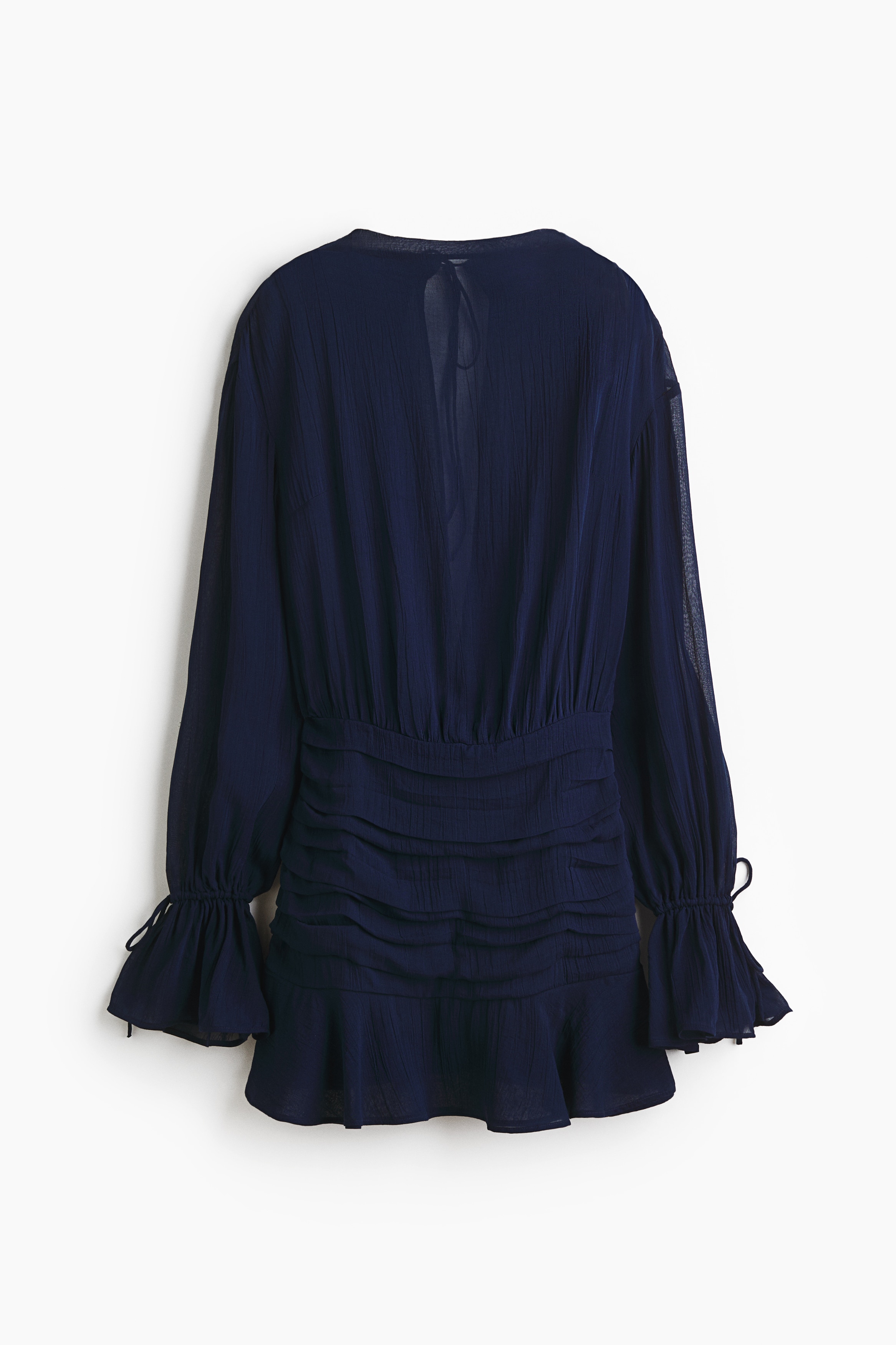 Pleated chiffon dress - Navy blue