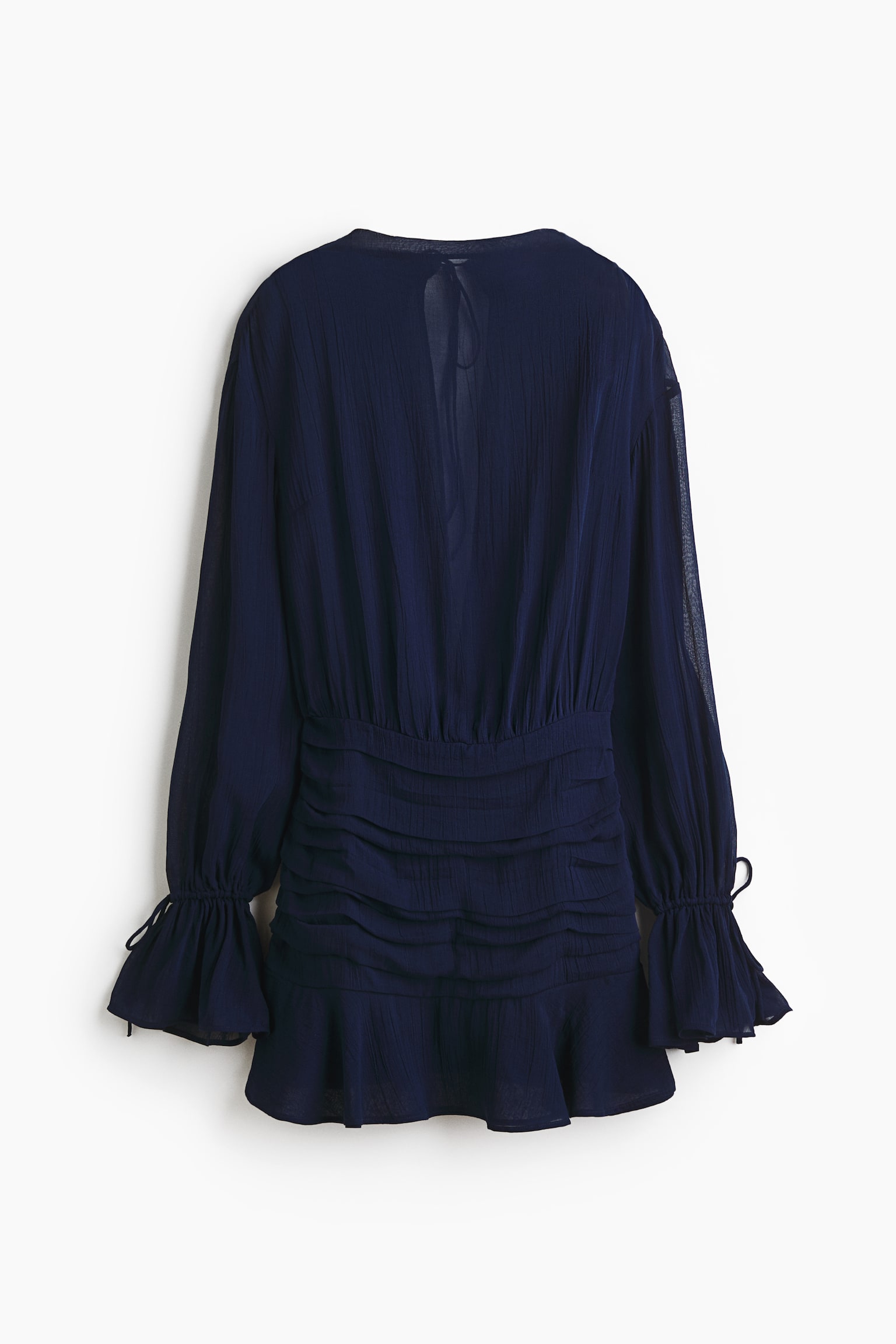 Pleated chiffon dress - Navy blue