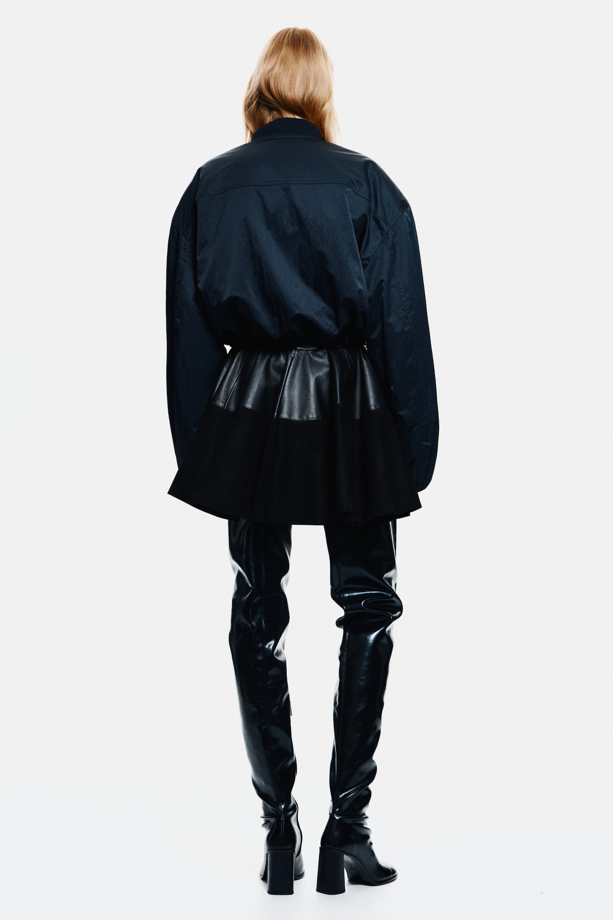Leather Mini Circle Skirt - image 3