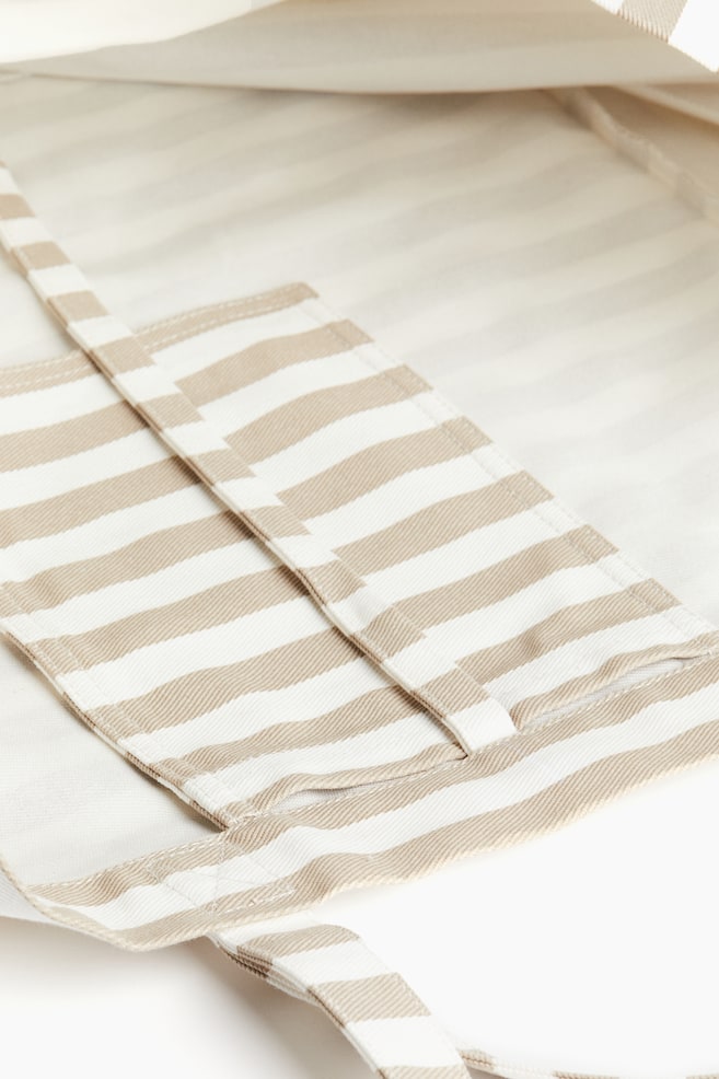Cotton canvas beach bag - Beige/Striped/Brown/White striped/Green/Striped/Blue/Striped/Yellow/Striped - 4