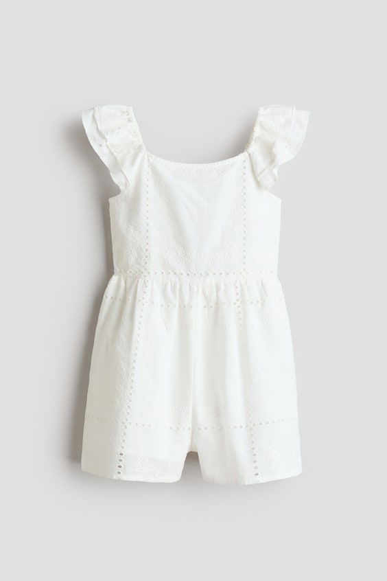 Детские комбинезоны H&M Cotton Jumpsuit with Eyelet Embroidery