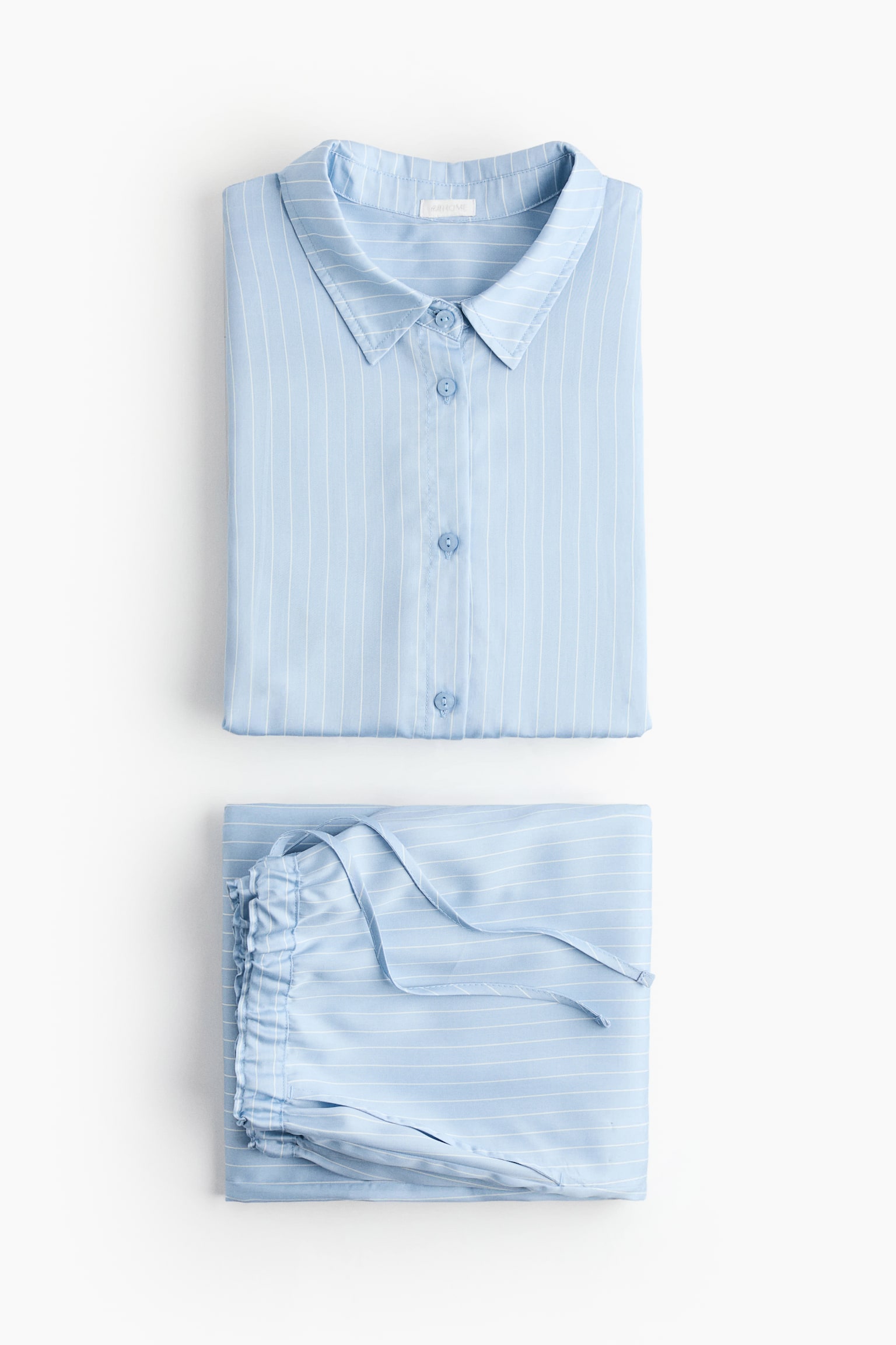 Pijama de lyocell - Azul claro/Franjas estrechas/Blanco/Franjas estrechas/Beige claro/Franjas estrechas - 3