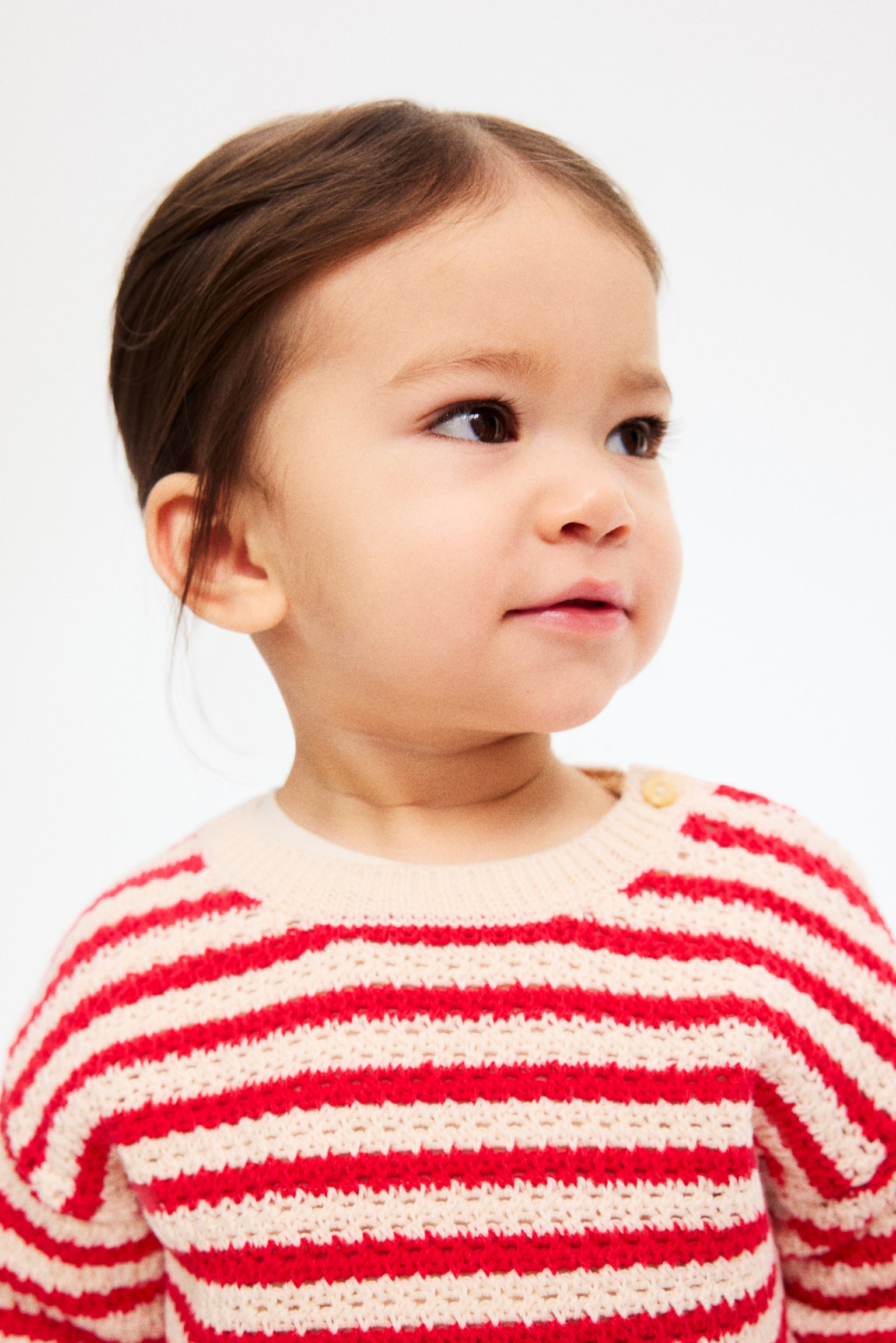 Cotton jumper - Light beige/Red striped - 4