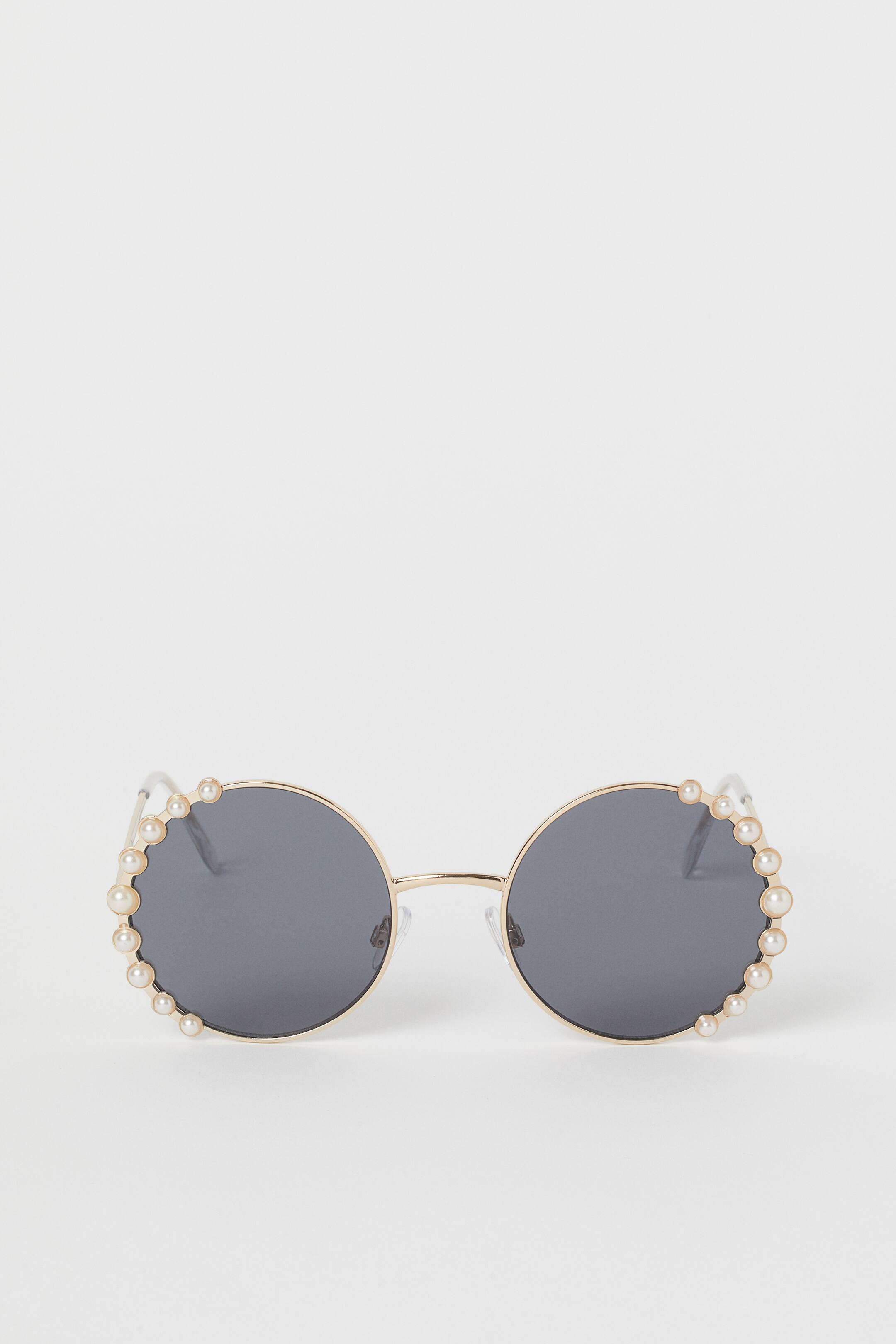 Runde Sonnenbrille mit Perlen - Goldfarben/Perlen - Ladies | H&M DE 